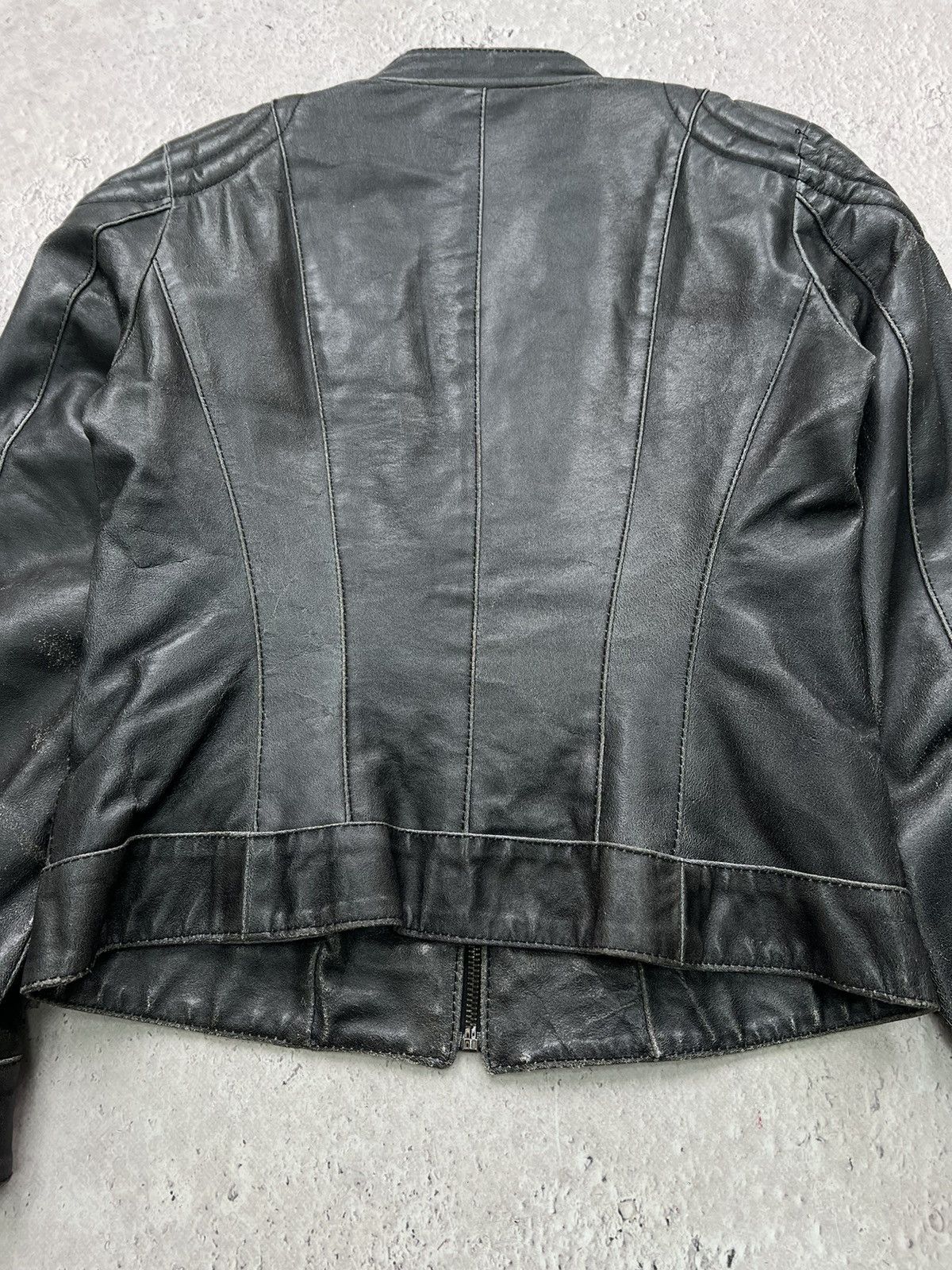 Vintage Vintage Avant Garde Real Leather Faded Bomber Jacket Size S / US 4 / IT 40 - 15 Thumbnail