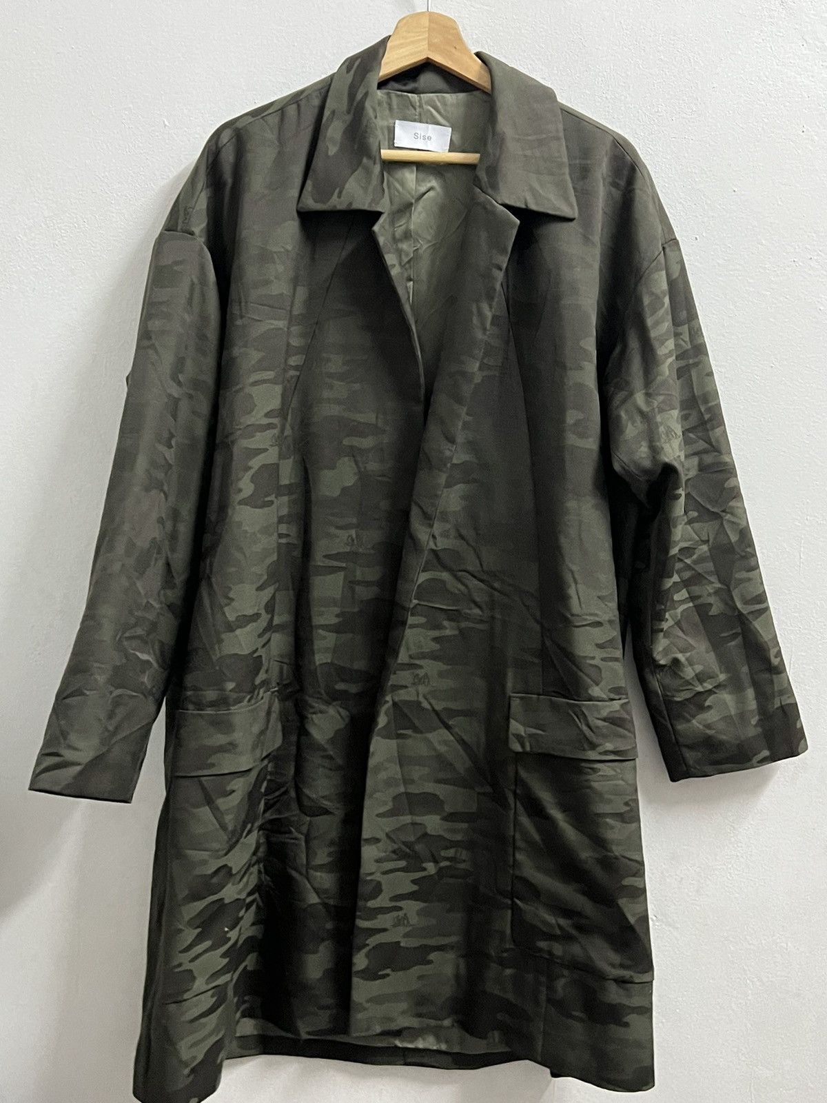 image of Avant Garde Sise Japan Mark Stylers Long Jacket Army Green Striped in Brick/Army Green (Size XL)
