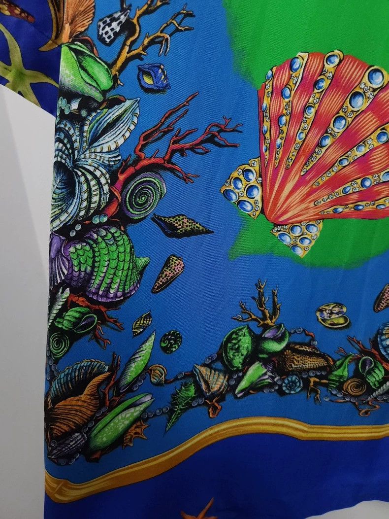 Versace Versace Ocean mulberry silk shirt Size US XXL / EU 58 / 5 - 6 Thumbnail