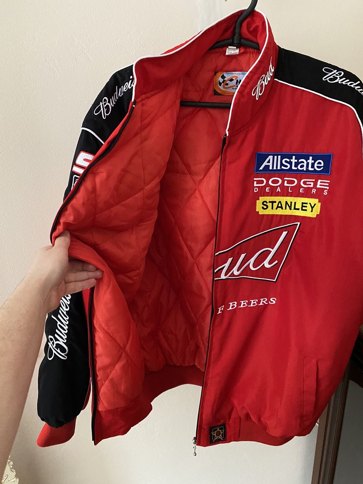 NASCAR Vintage NASCAR BUD Budweiser Racing Jacket Big Logo F1 Size US XL / EU 56 / 4 - 11 Thumbnail