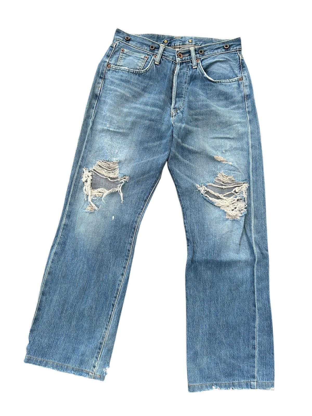 Japanese Brand × Kapital × Vintage Edwin Selvedge Buckle Back Distressed Denim Jeans Size US 29 - 11 Thumbnail