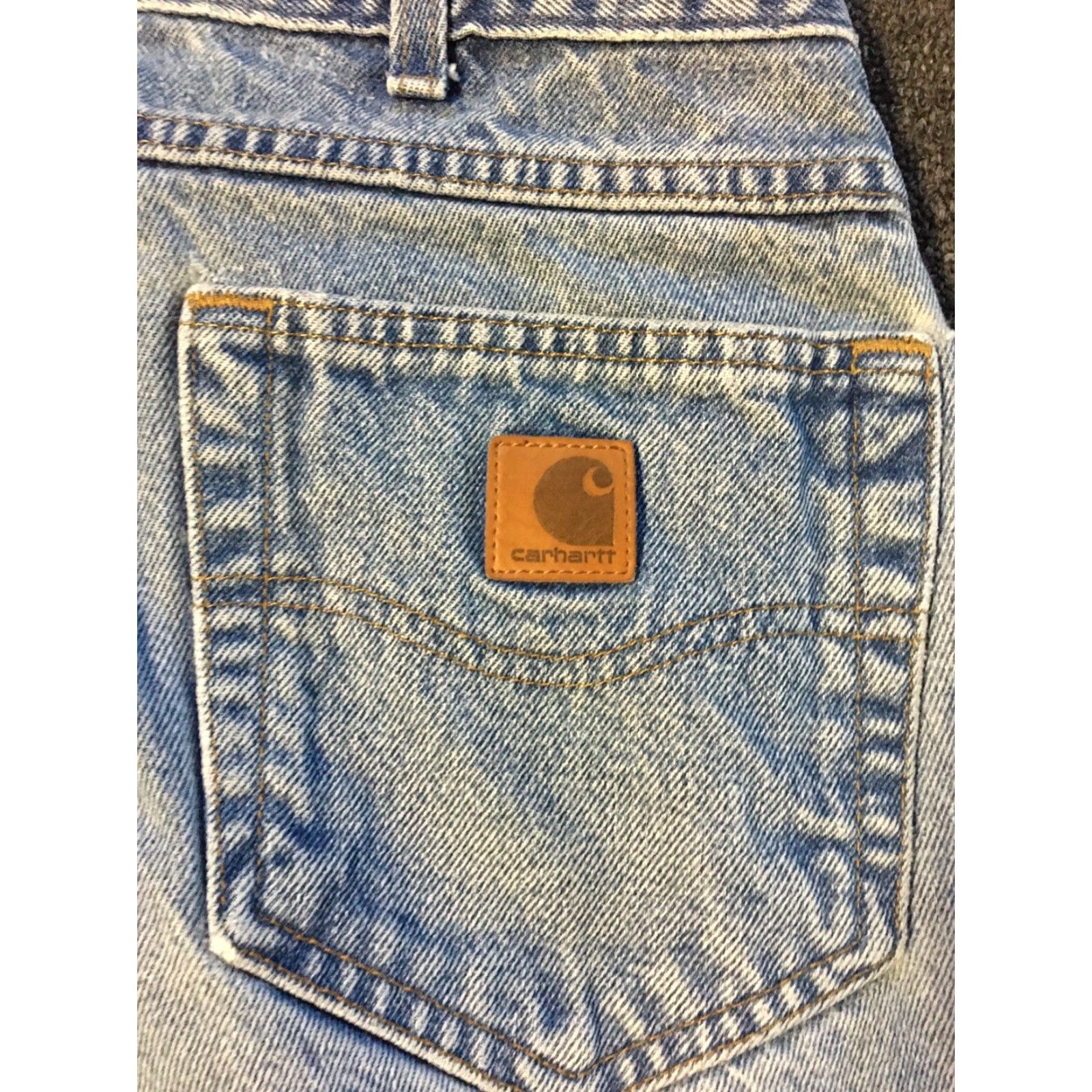 Carhartt VINTAGE Carhartt Jeans 37 33 Blue 90s Grunge Biker Work Straight Mens Size US 37 - 3 Thumbnail