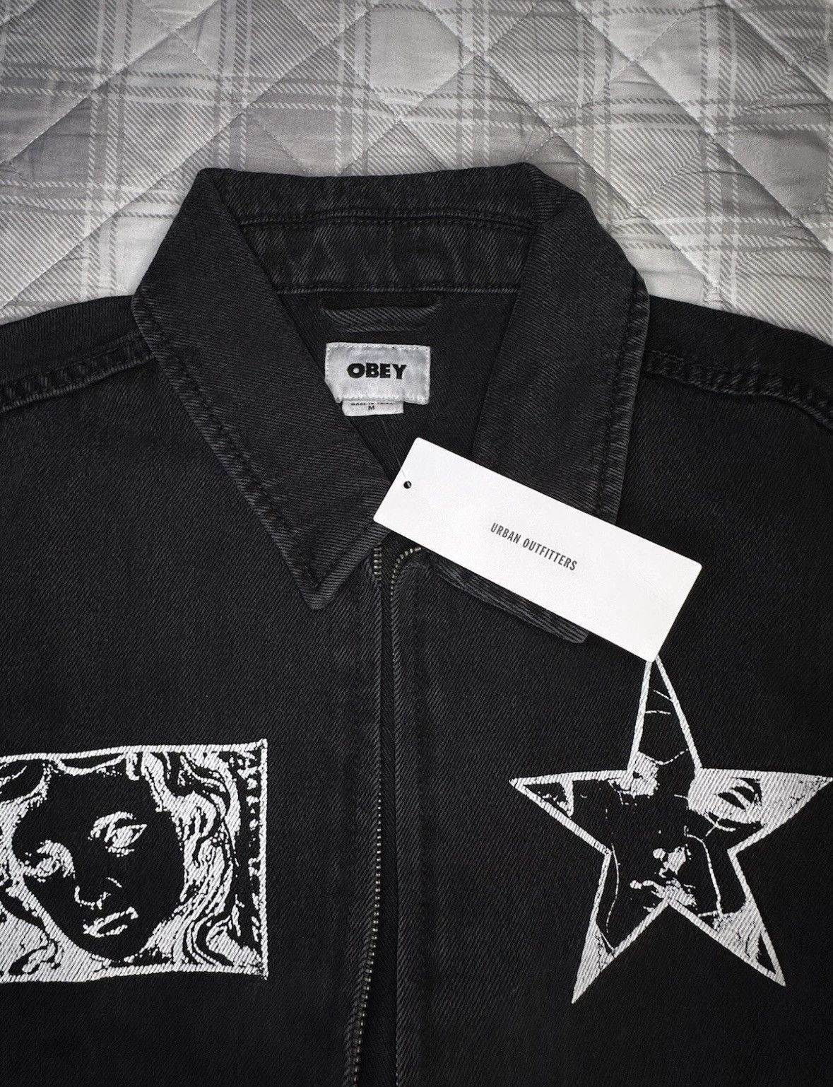Obey Obey Propaganda Dreams Black Denim Jacket Urban Outfitters Size US M / EU 48-50 / 2 - 3 Thumbnail