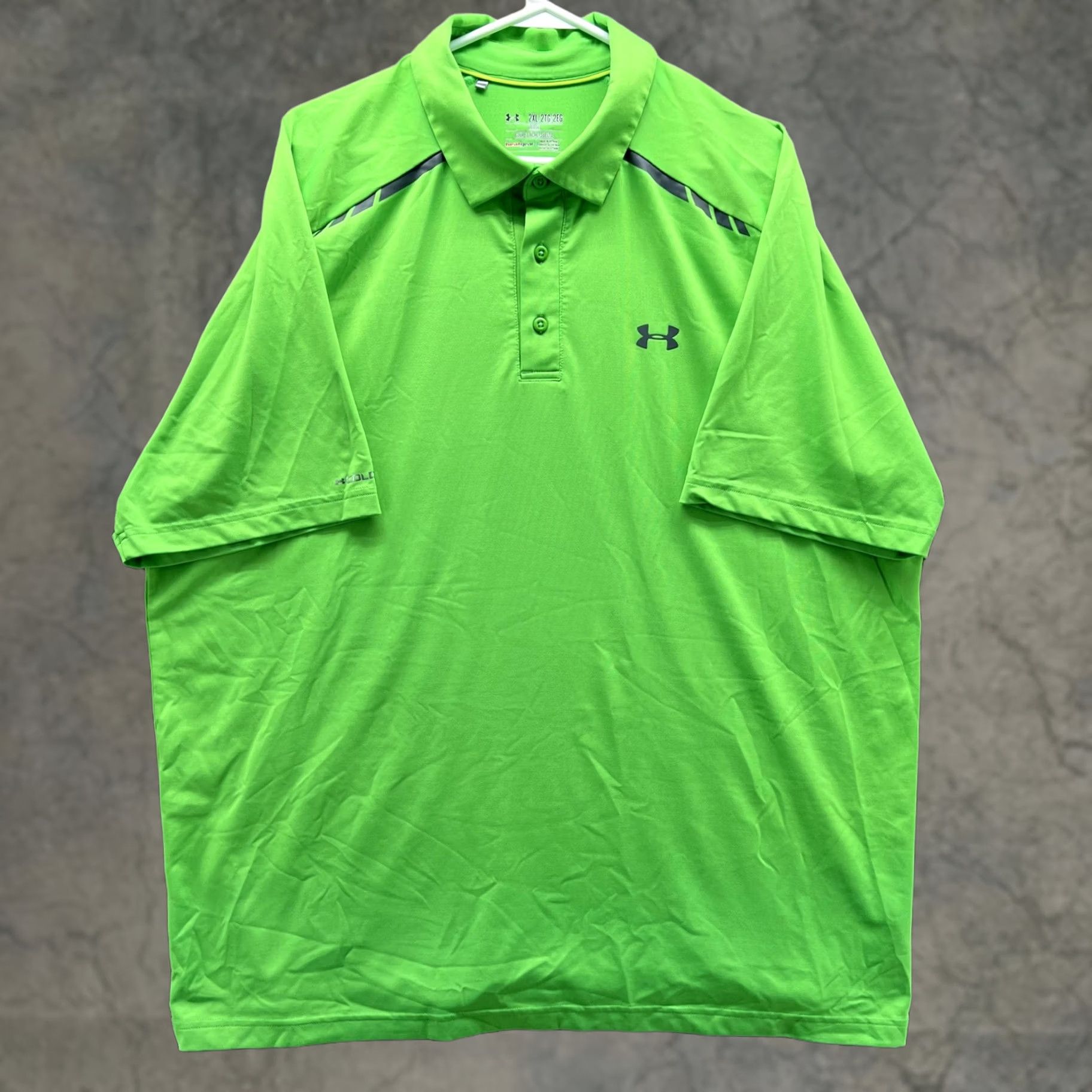 Under Armour Under Armour HeatGear Polo Shirt Mens 2XL Green Solid Golf Performance Short Sleeve Relaxed Fit Shirt Mens 2XL Green HeatGear Polo Size US XXL / EU 58 / 5 - 1 Thumbnail