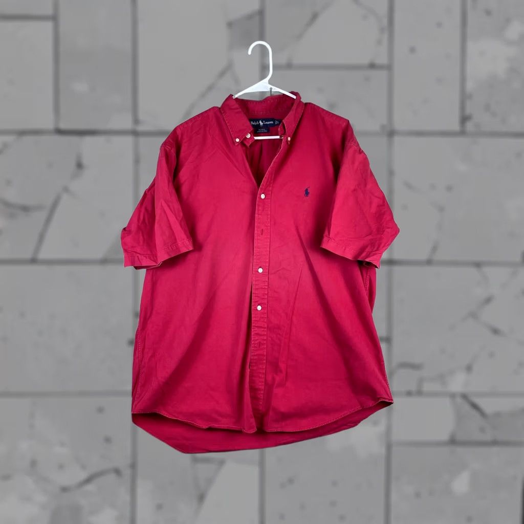 Ralph Lauren Ralph Lauren Blake Shirt Mens L Red Short Sleeve Cotton Button Down Classic Casual Size US L / EU 52-54 / 3 - 1 Thumbnail