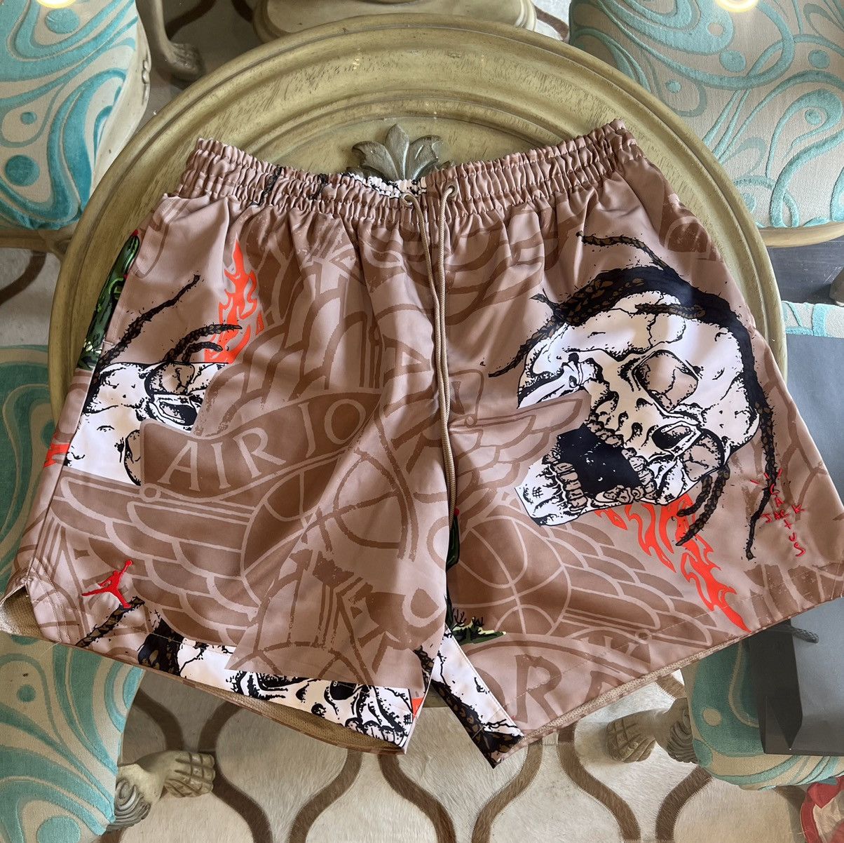 travis scott x jordan pool shorts