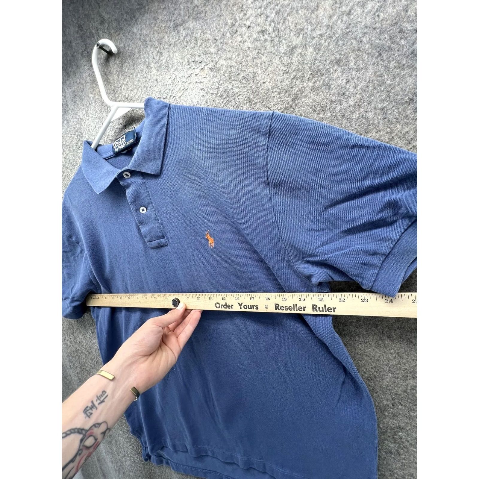 Polo Ralph Lauren Polo By Ralph Lauren Polo Shirt Mens L Blue Solid Pony Logo Pique Casual Size US L / EU 52-54 / 3 - 3 Thumbnail