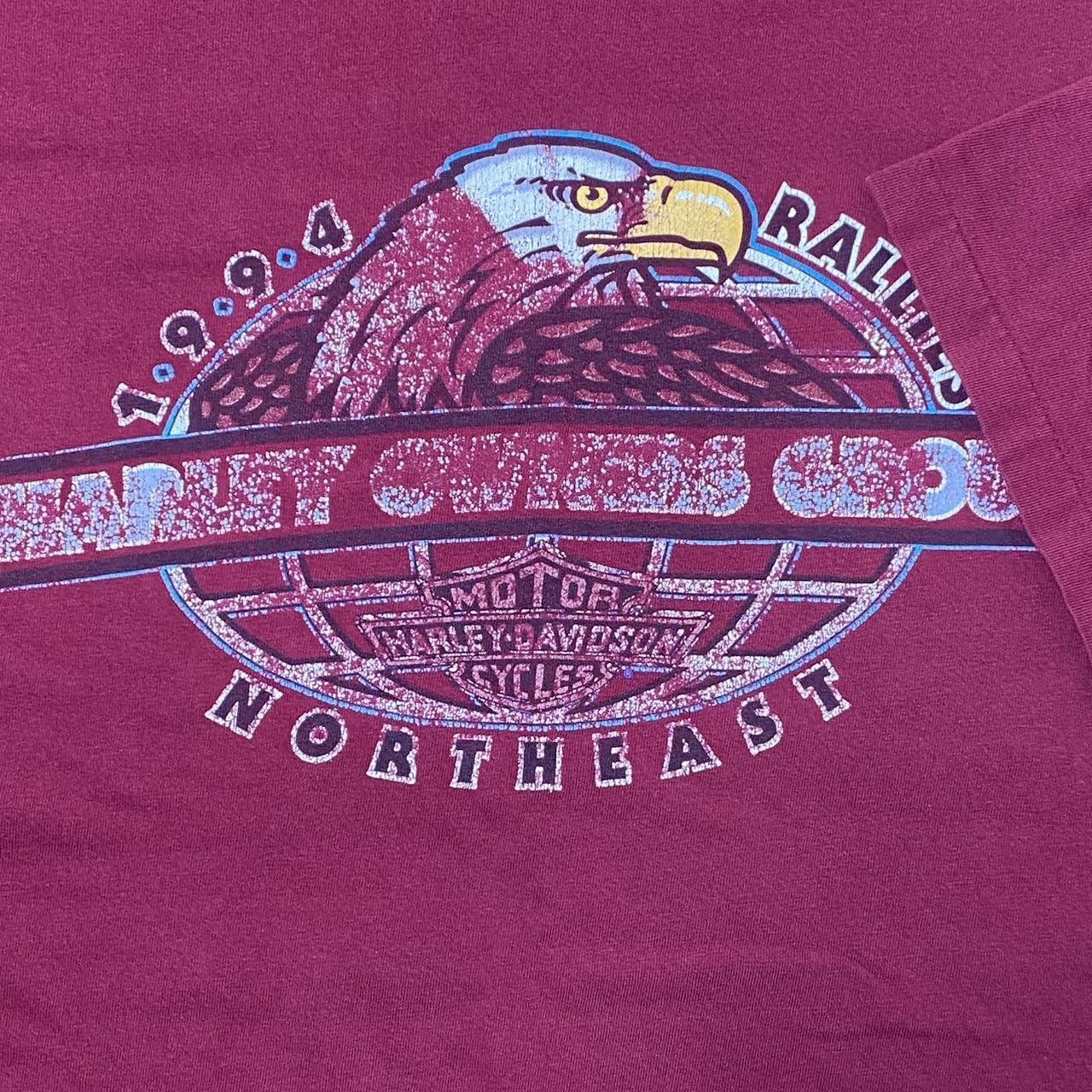 Harley Davidson Vintage Harley Davidson NH Rally Burgundy Biker Tee Size XL Size US XL / EU 56 / 4 - 3 Thumbnail