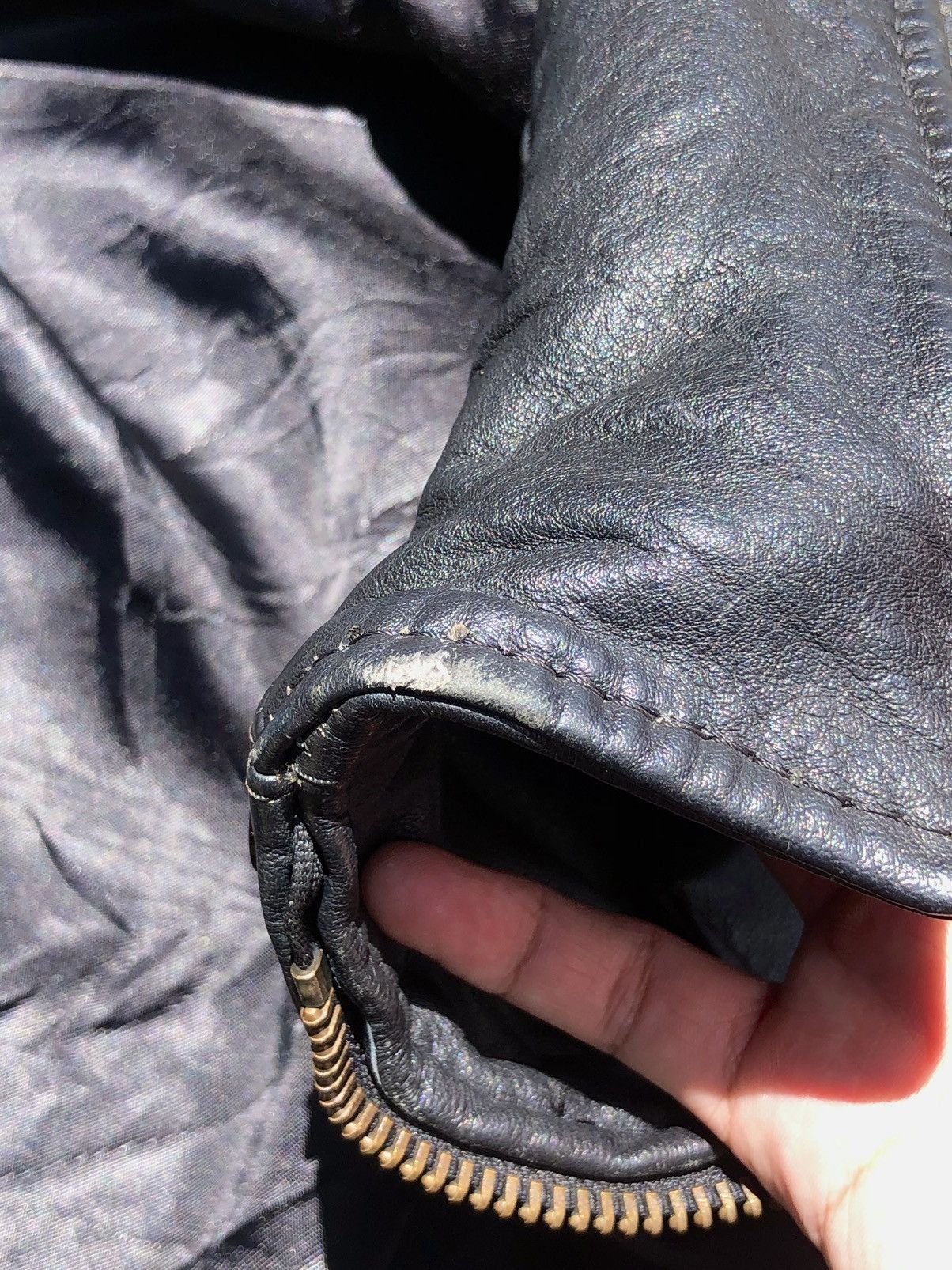 Leather 70~80s French Air Force type Leather Jacket Size US L / EU 52-54 / 3 - 14 Thumbnail