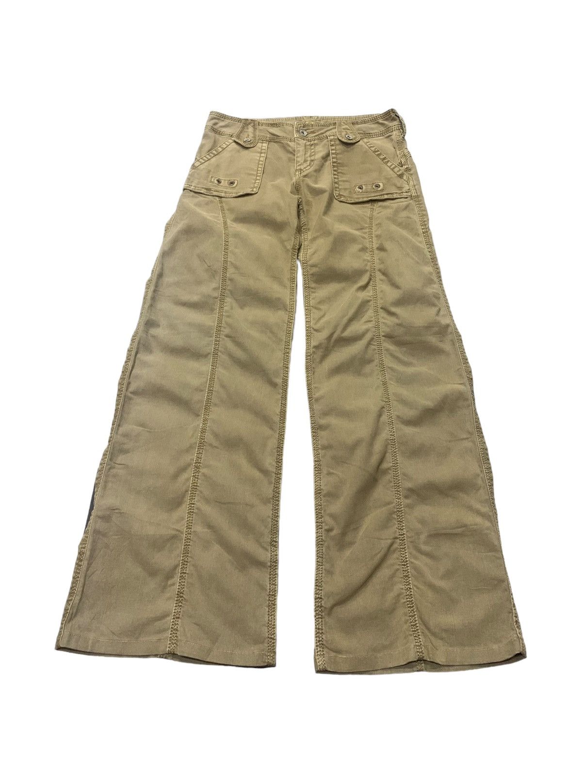Japanese Brand Flamingo Firm Wide Leg Heavy Stitch Pants Size 29" - 3 Thumbnail