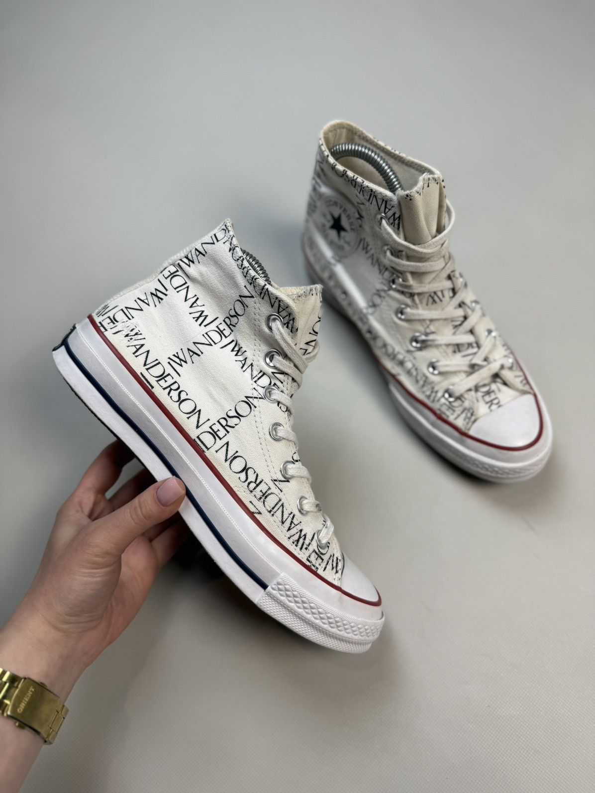 Converse × JW Anderson JW Anderson High Top Graphic Print Lace Up Sneakers Shoes Size US 8 / IT 38 - 1 Thumbnail