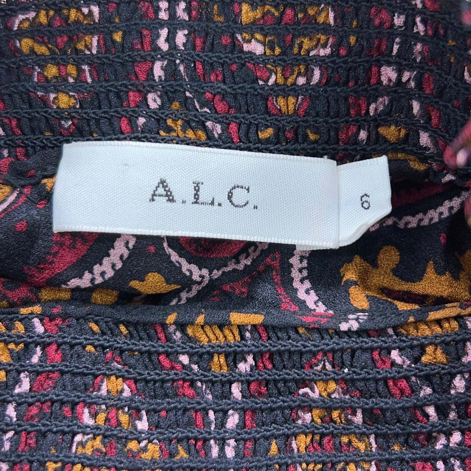 A.L.C. A.L.C. Womens Sz 6 Miranda Top Smocked Collar 100% Silk Size M / US 6-8 / IT 42-44 - 12 Thumbnail