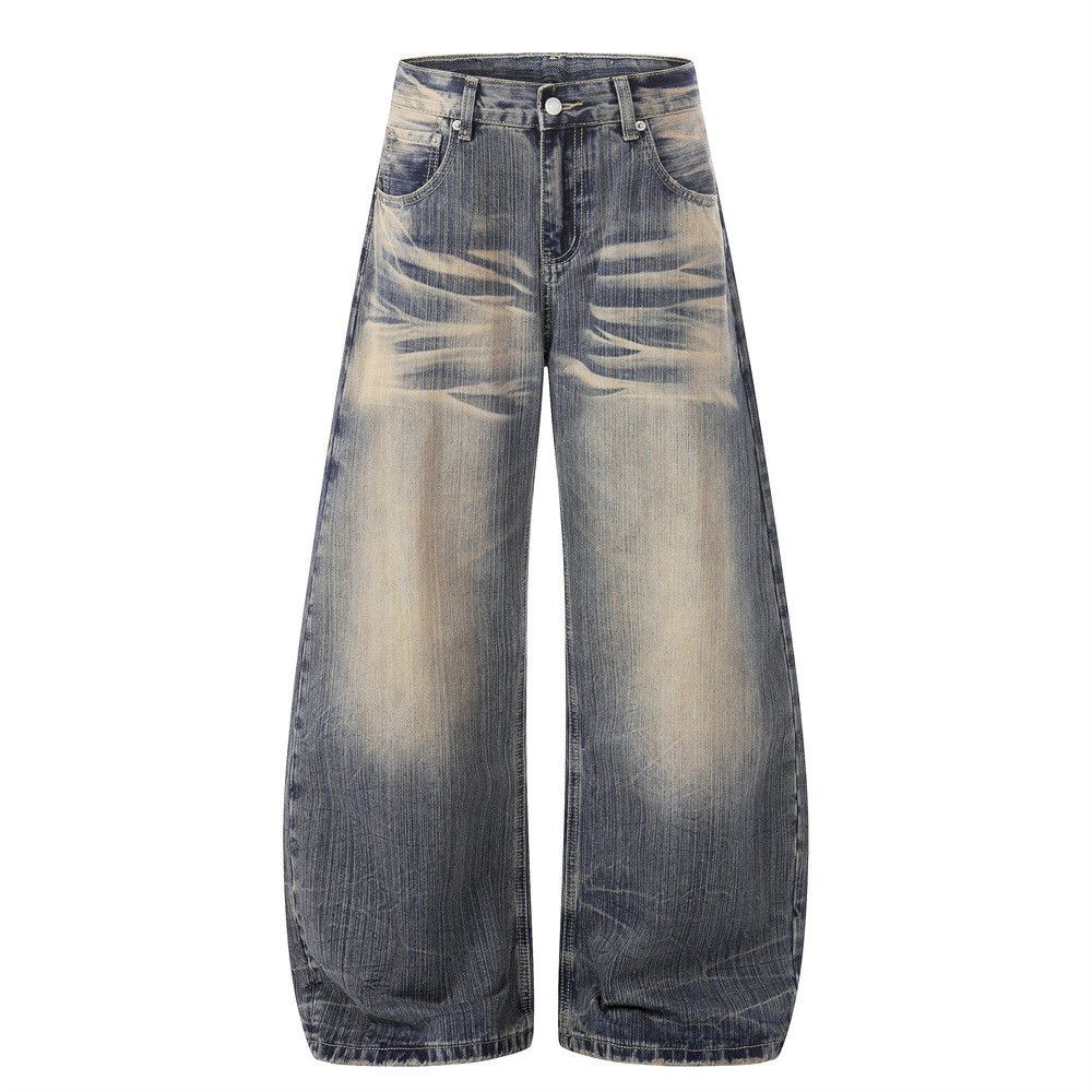 Vintage Men's Loose Punk Retro Distressed Washed Curved Jeans Size US 32 / EU 48 - 1 Thumbnail