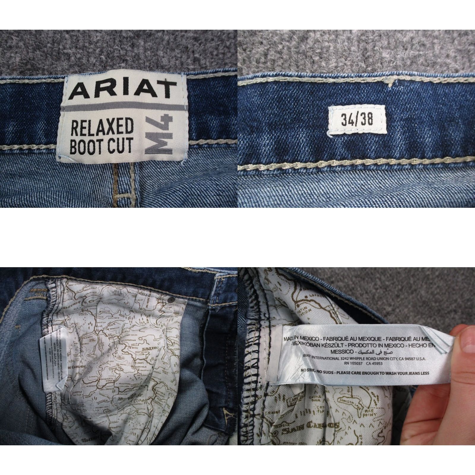Ariat Ariat Jeans Mens 34 X 38 Blue Denim M4 Relaxed Bootcut Work Country Casual Pair Jeans Mens Regular Size US 32 / EU 48 - 8 Thumbnail