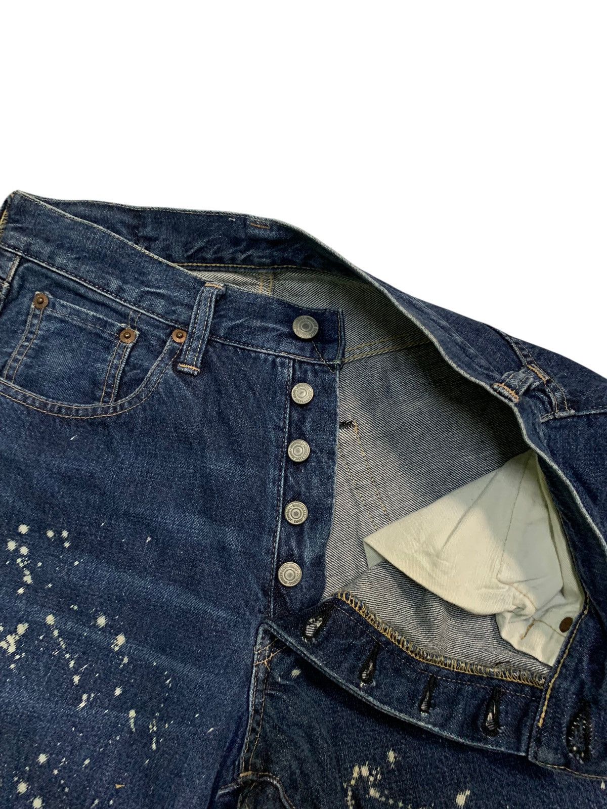 Kapital JOHNBULL BUTTON FLY SELVEDGE DISTRESSED DENIM Size US 28 / EU 44 - 13 Thumbnail