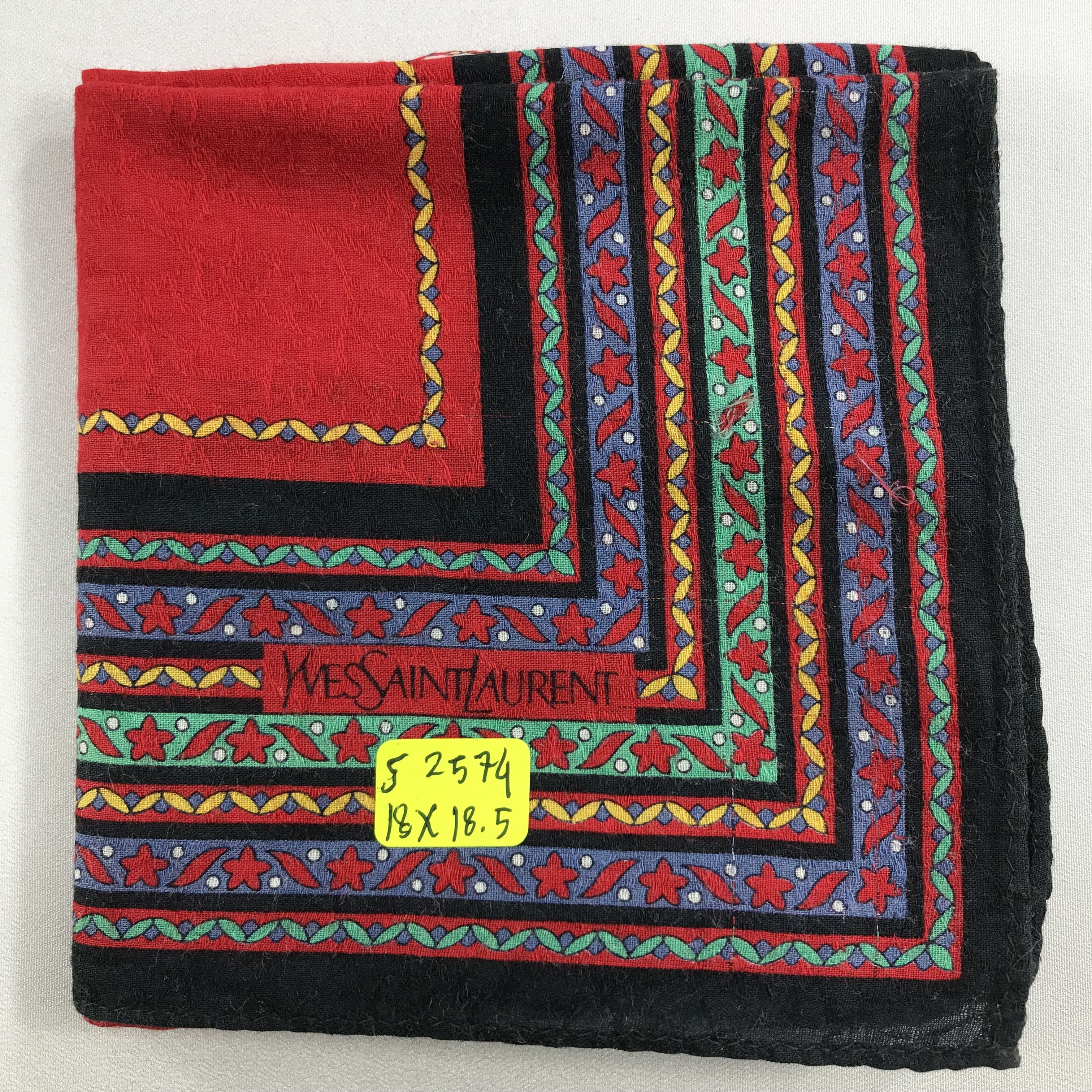 Vintage × Yves Saint Laurent Yves Saint Laurent Bandana / Handkerchief/Neckerchief -S2574 Size ONE SIZE - 5 Thumbnail