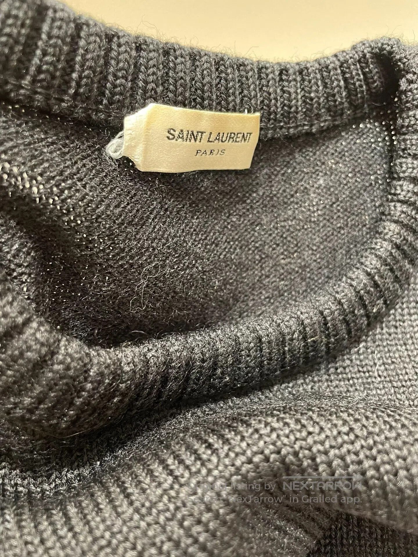 Yves Saint Laurent YSL Men's Wool Sweater in Gray. Size US S / EU 44-46 / 1 - 6 Thumbnail