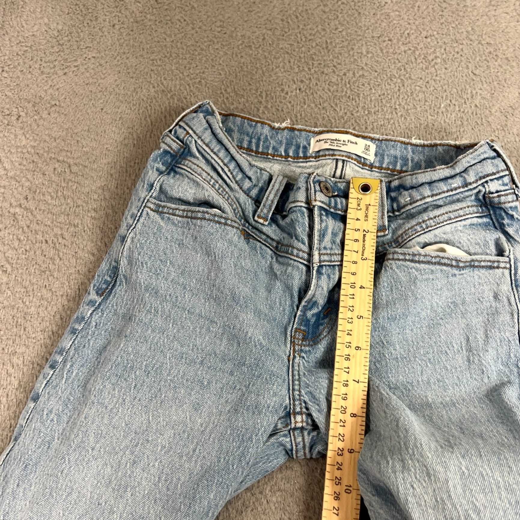 Abercrombie & Fitch Abercrombie & Fitch The 90s Straight Mid Rise Blue Denim Jeans Women 00 Size 24" / US 00 / IT 34 - 4 Thumbnail
