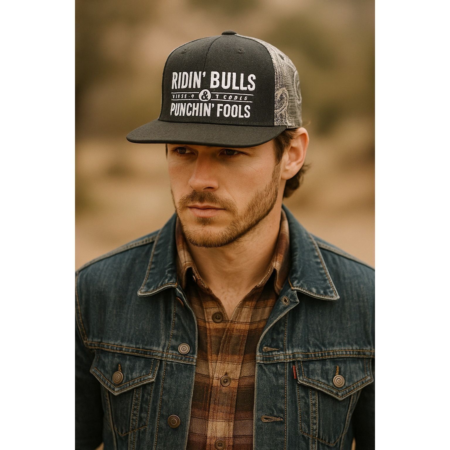Other Dale Brisby Snapback Hat Ridin’ Bulls Punchin’ Fools Western Size ONE SIZE - 1 Thumbnail