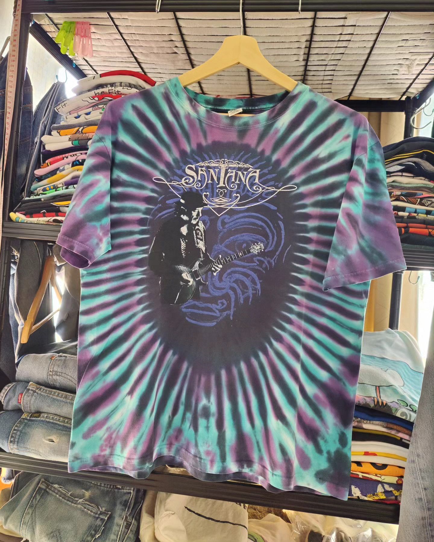 Band Tees × Vintage vintage Tie-dye Santana - Embrace Your Light Size US M / EU 48-50 / 2 - 4 Thumbnail