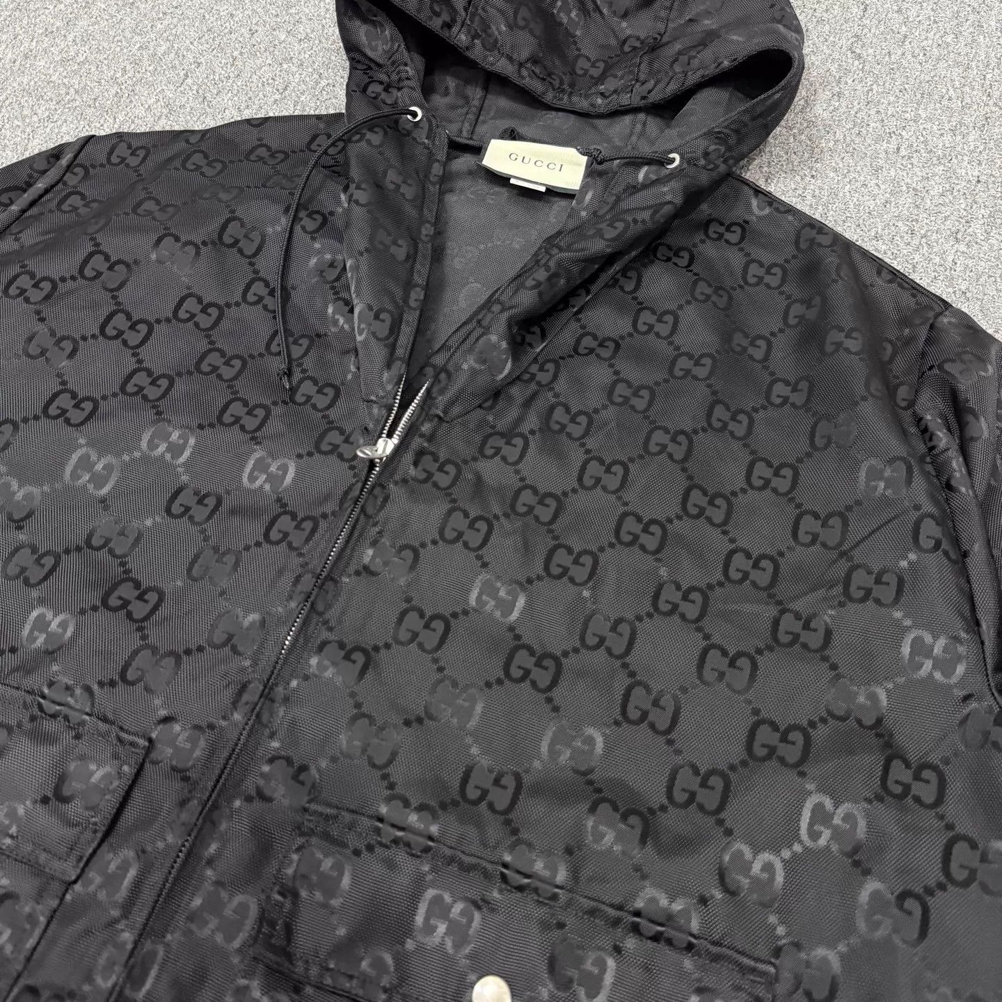 Gucci Gucci Black Logo Jacquard Hooded Jacket 52 99 New Size US L / EU 52-54 / 3 - 3 Thumbnail