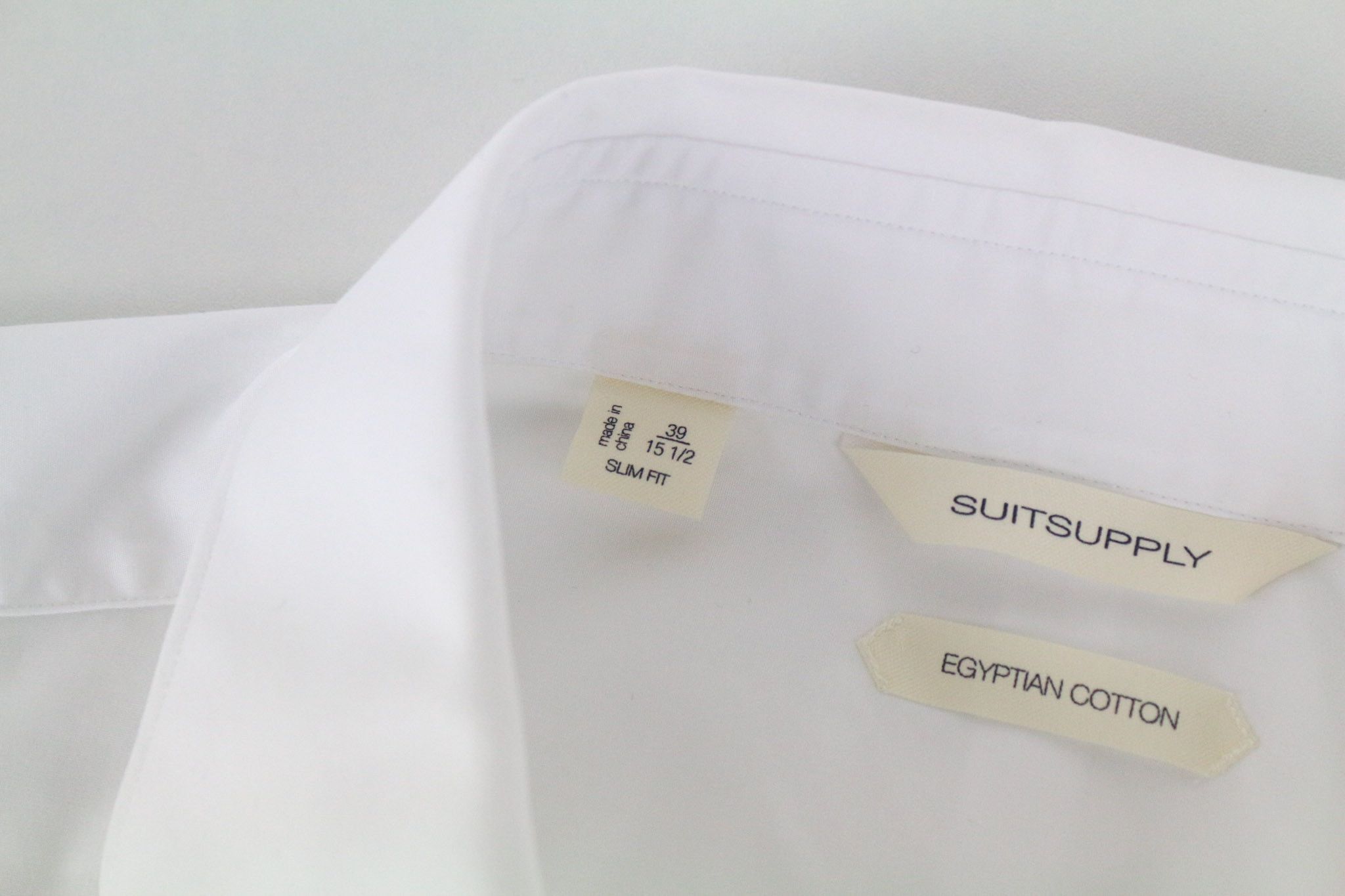 Suitsupply 39/15 1/2 Slim White Cotton Twill Long 72837 Size 38R - 5 Thumbnail