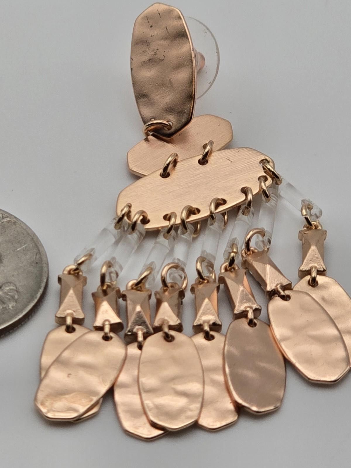 Other Kendra Scott Rose Gold Fringe Rhinestone Earrings Signed Size ONE SIZE - 3 Thumbnail