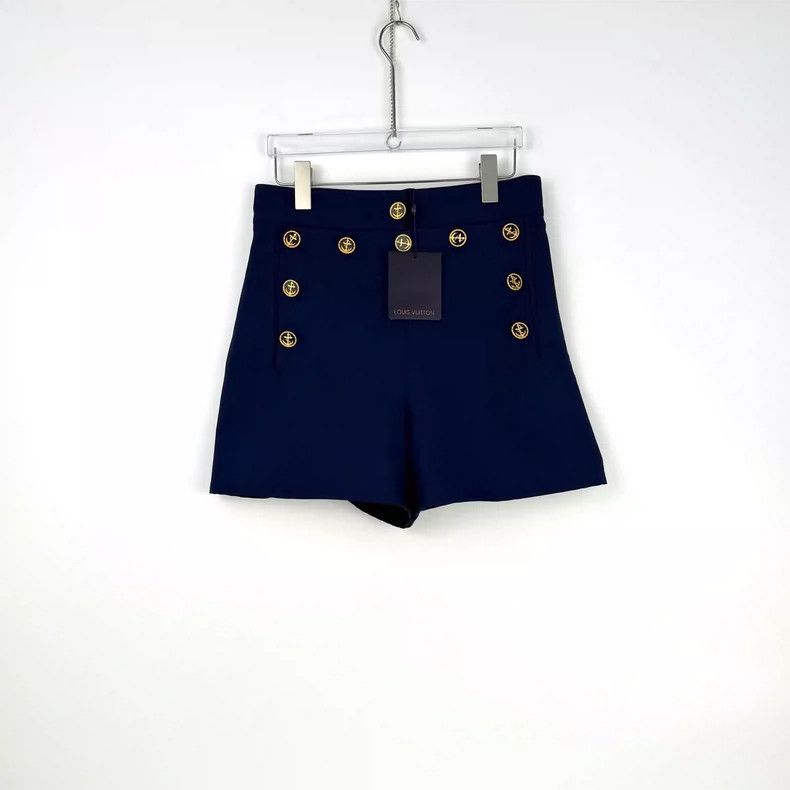 Louis Vuitton Louis Vuitton Blue Anchor Metal Buckle Strap Shorts 2505-Ne Size 37" - 3 Thumbnail