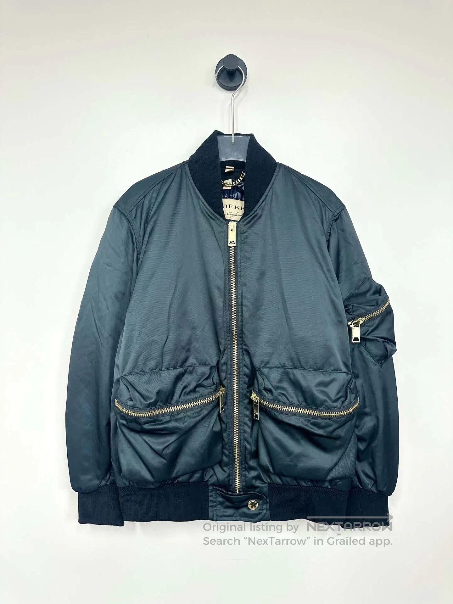 Burberry Burberry Olive Green Zippered Flight Jacket| Size XXS / US 00 / IT 34 - 1 Thumbnail