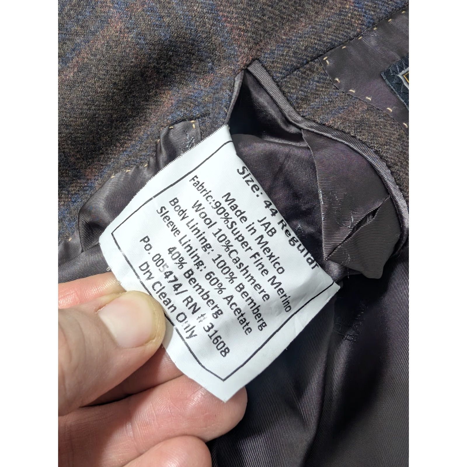 Jos. A. Bank Jos. A Bank Reserve Blazer Men 2 Piece Brown Plaid Cashmere Merino Wool 44R Mens Regular Jacket Blazer Vest Inner Pockets Vintage No Size 46R - 3 Thumbnail