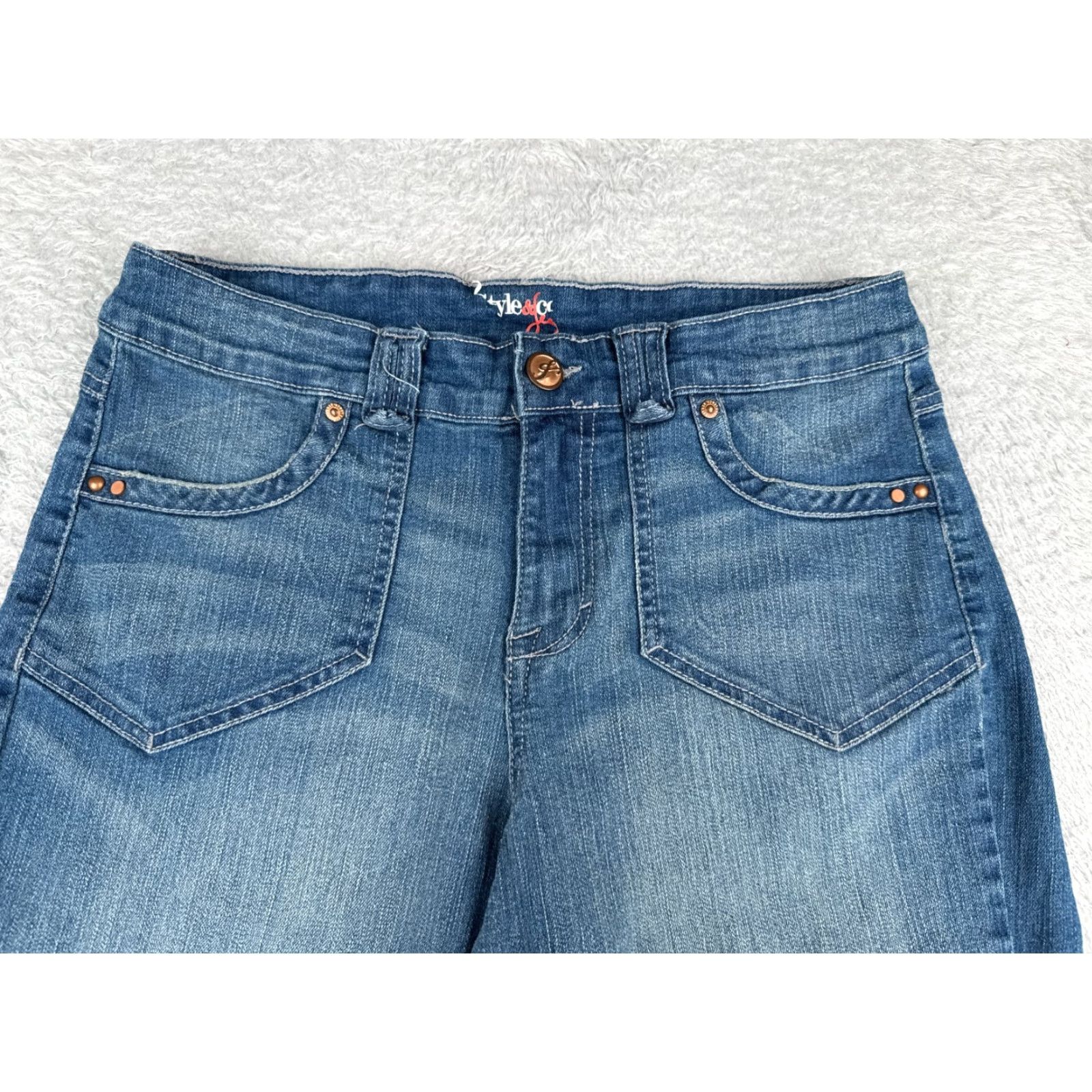 Vintage Style & Co Jeans Women 8 Capri Denim Blue Medium Wash 29x21 Womens Size 30" / US 8 / IT 44 - 4 Thumbnail