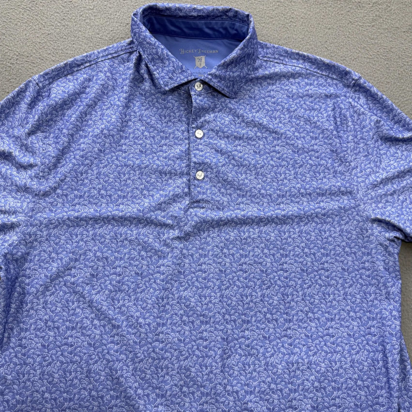 Vintage Hickey Freeman Golf Polo Shirt Mens Medium Blue Floral Performance Stretch Polo Golf Shirt Mens Medium Blue Floral Size US M / EU 48-50 / 2 - 8 Thumbnail