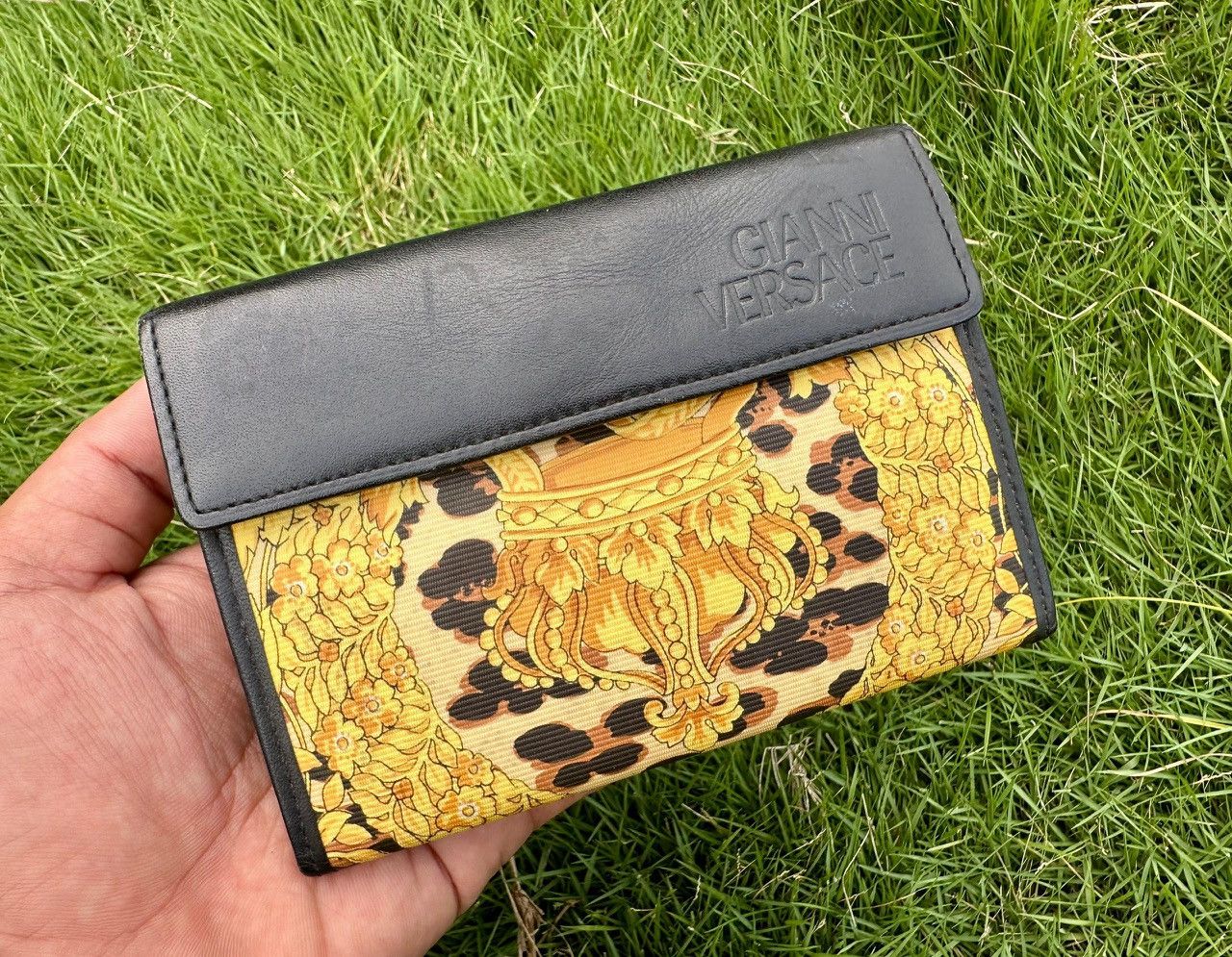 Versace Authentic Gianni Versace Baroque Leopard Print Wallet Size ONE SIZE - 1 Thumbnail