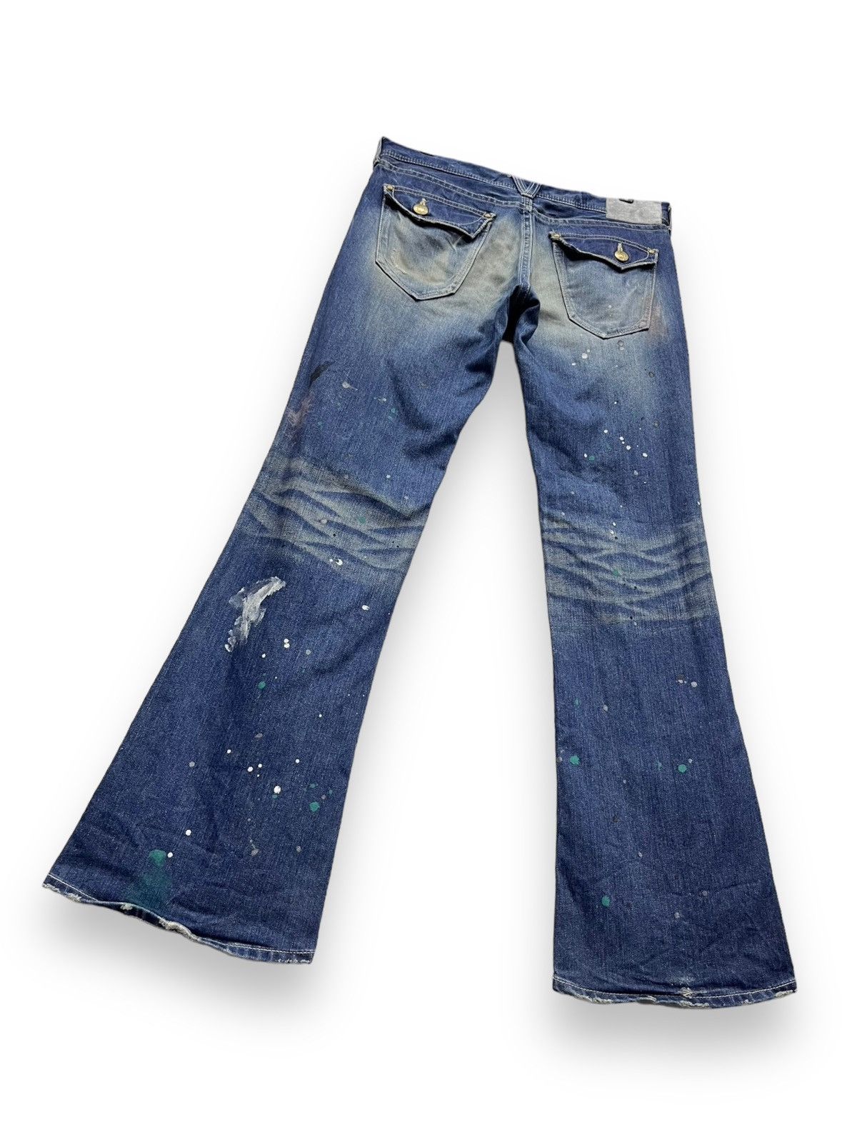 Vanquish 🔥VANQUISH FLARE“SEX IS HEAVEN” MudMax Ripped Splatter Denim Size US 31 - 6 Thumbnail
