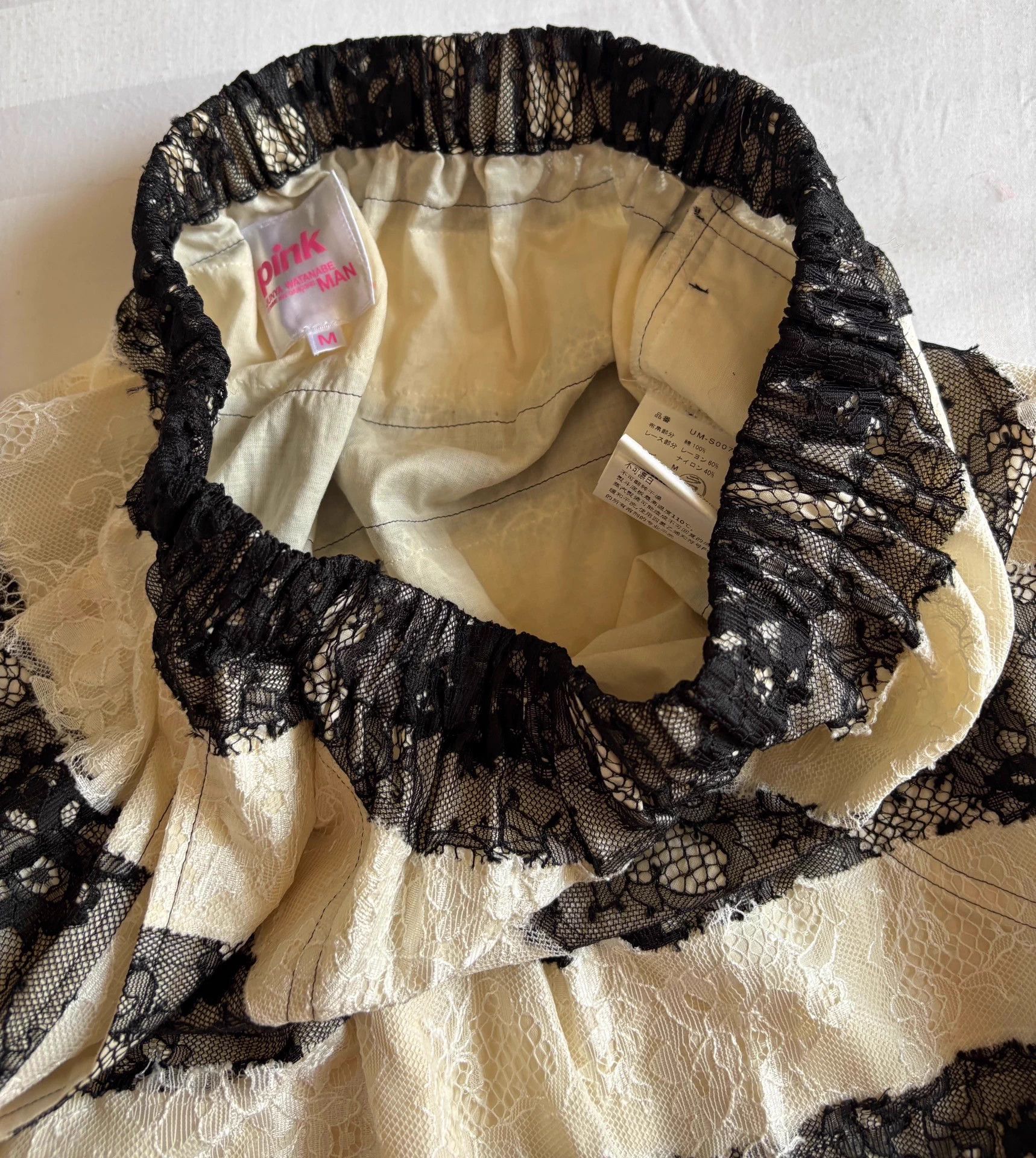 Junya Watanabe JUNYA WATANABE black white lace colorblocked skirts M Size 27" / US 4 / IT 40 - 5 Thumbnail