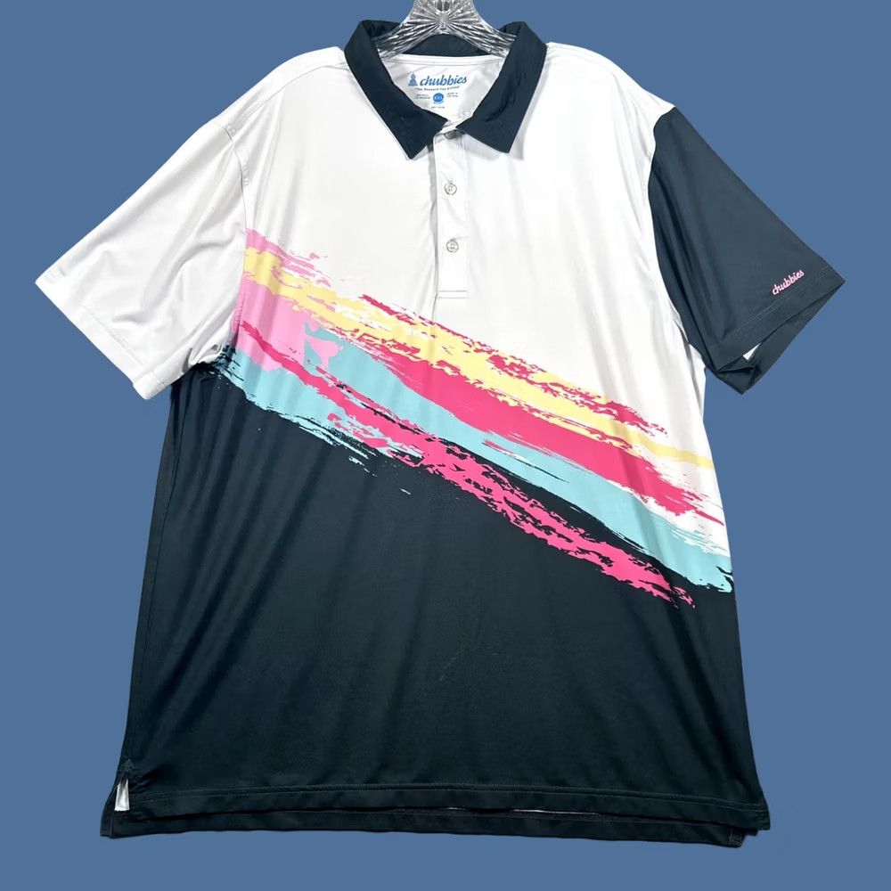 Chubbies Chubbies Polo Shirt Mens XXL Retro Golf Performance Stretch Multicolor 80s Size US XXL / EU 58 / 5 - 1 Thumbnail
