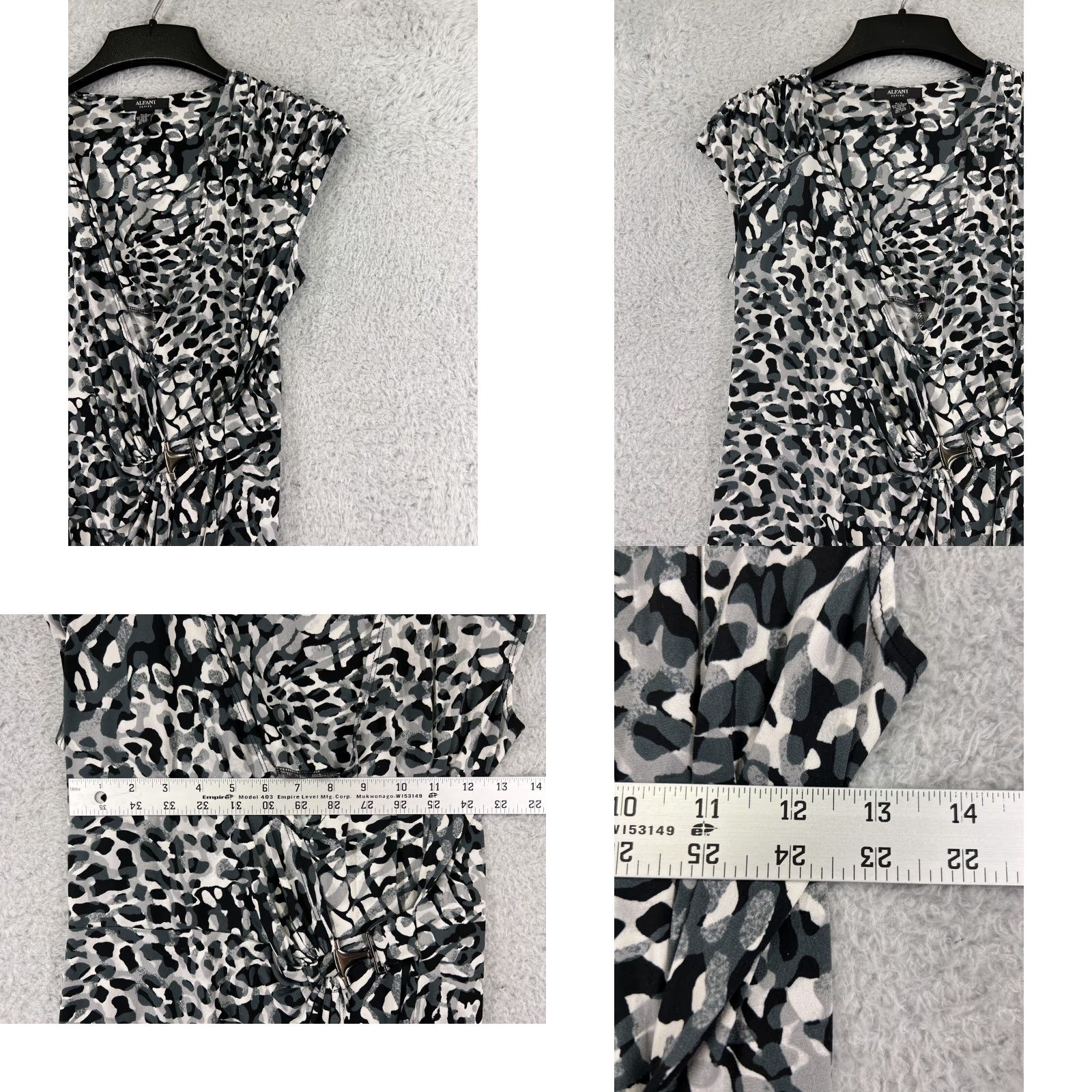 Alfani Alfani Dress Womens PS Black Gray White Cheetah Print Sleeveless Petite Ladies Size S / US 4 / IT 40 - 8 Thumbnail