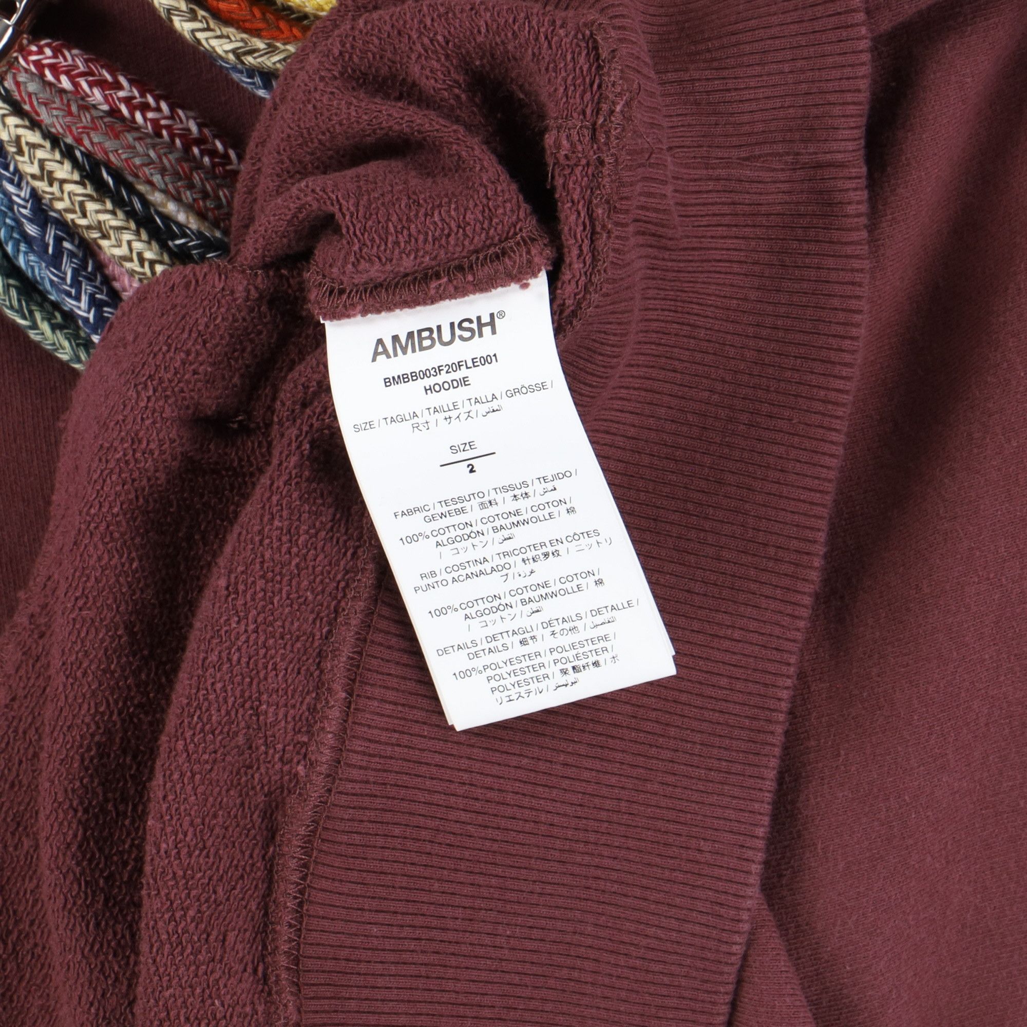 Ambush Design Burgundy Multi Drawstring Logo Hoodie Size S / US 4 / IT 40 - 6 Thumbnail