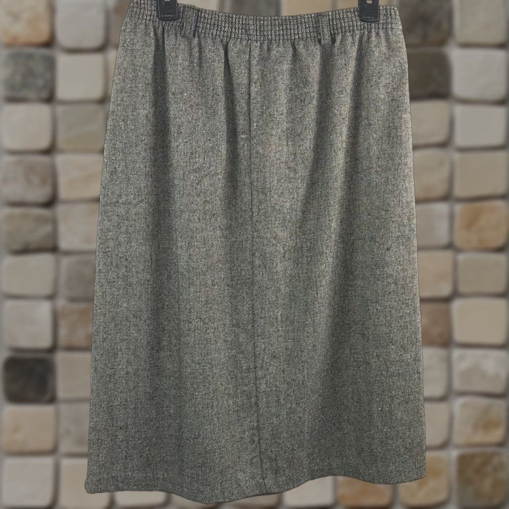 Vintage VINTAGE Armondio Skirt 13/14 Gray Tweed Knee Length Wool Blend 28"W Career Women Menus? Size 34" / US 12 / IT 48 - 1 Thumbnail
