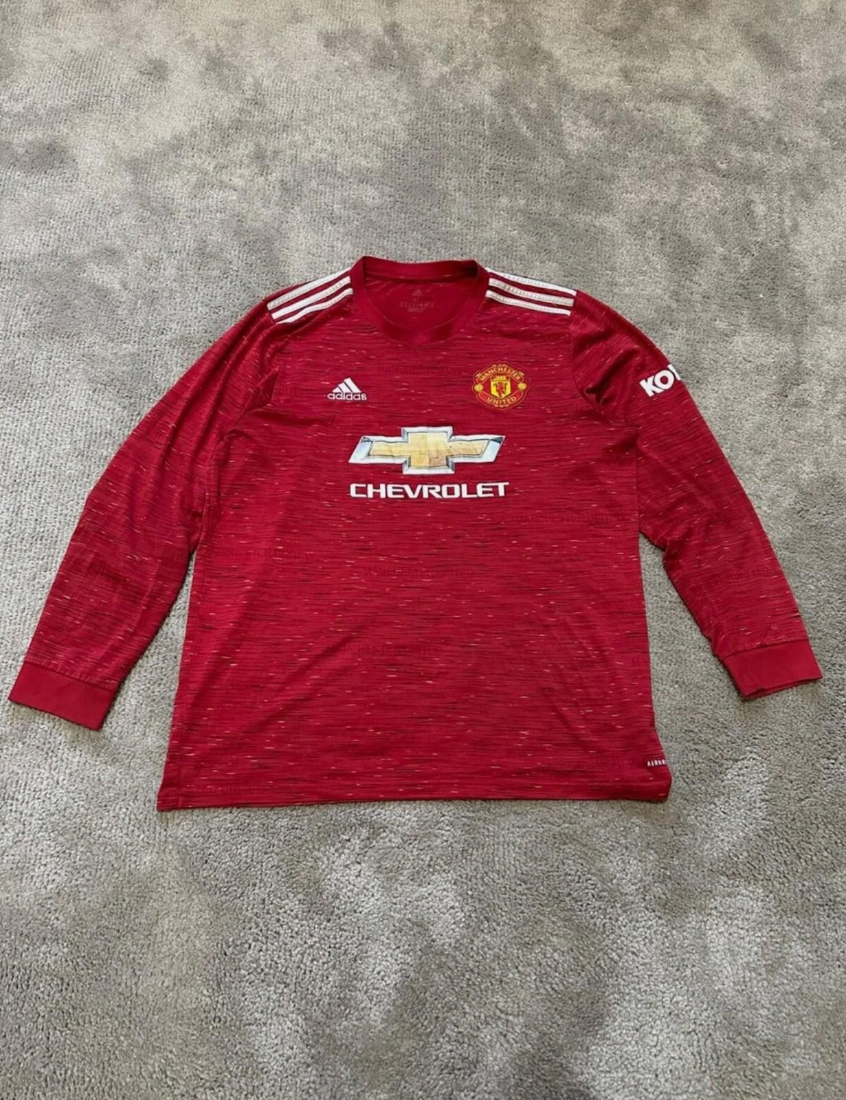 Adidas Adidas 2020-21 Manchester United Home Long Sleeve Jersey Size US XL / EU 56 / 4 - 1 Thumbnail