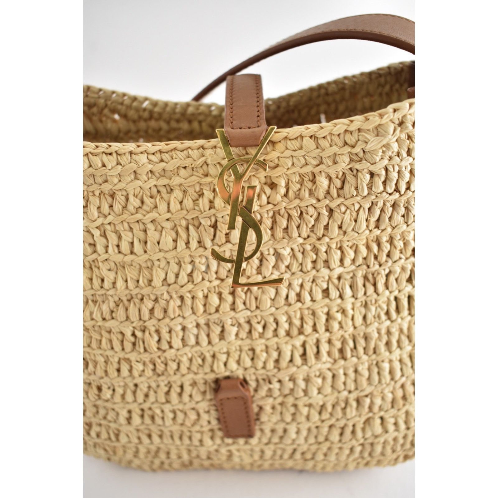 Yves Saint Laurent Saint Laurent Baby Le 5 A 7 Raffia YSL Hobo Bucket Bag Size ONE SIZE - 6 Thumbnail