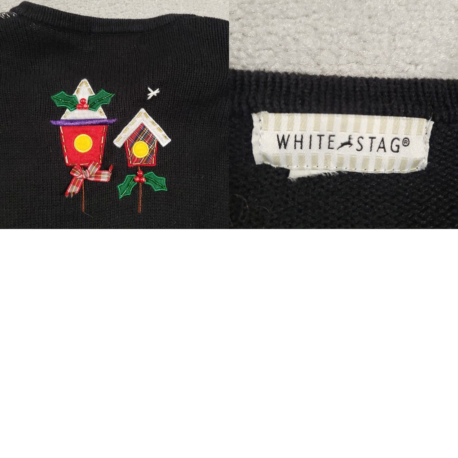 Vintage VINTAGE White Stag Embroidered Button-Up Christmas Cardigan Sweater Women's Small Black Size S / US 4 / IT 40 - 9 Thumbnail