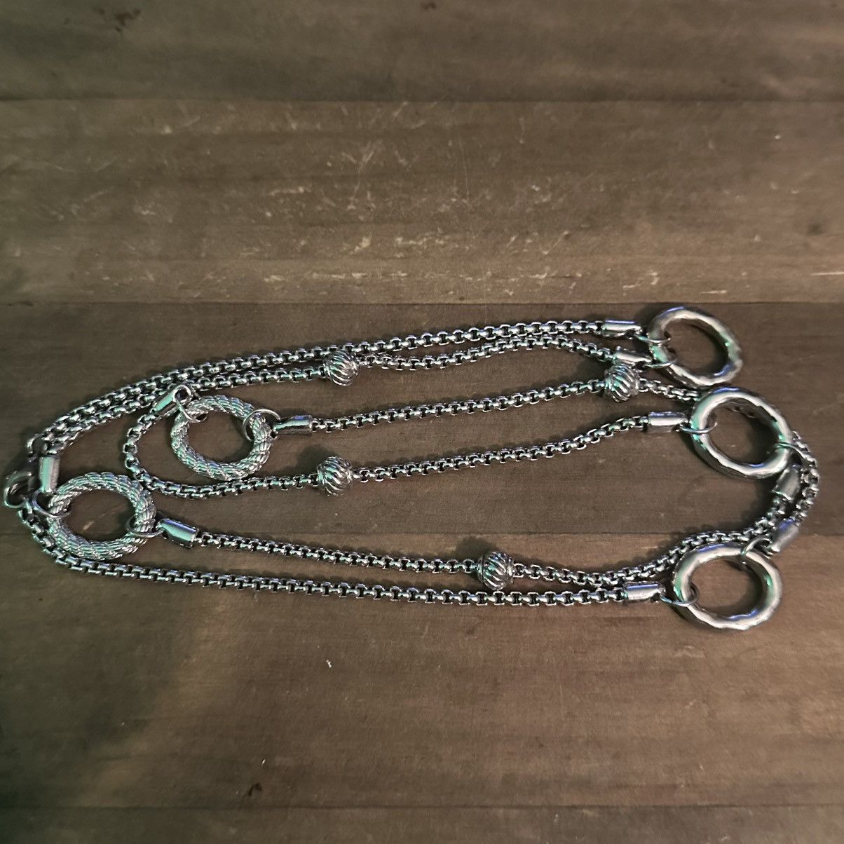 Other Long silver tone stationed circle links necklace Size ONE SIZE - 2 Thumbnail