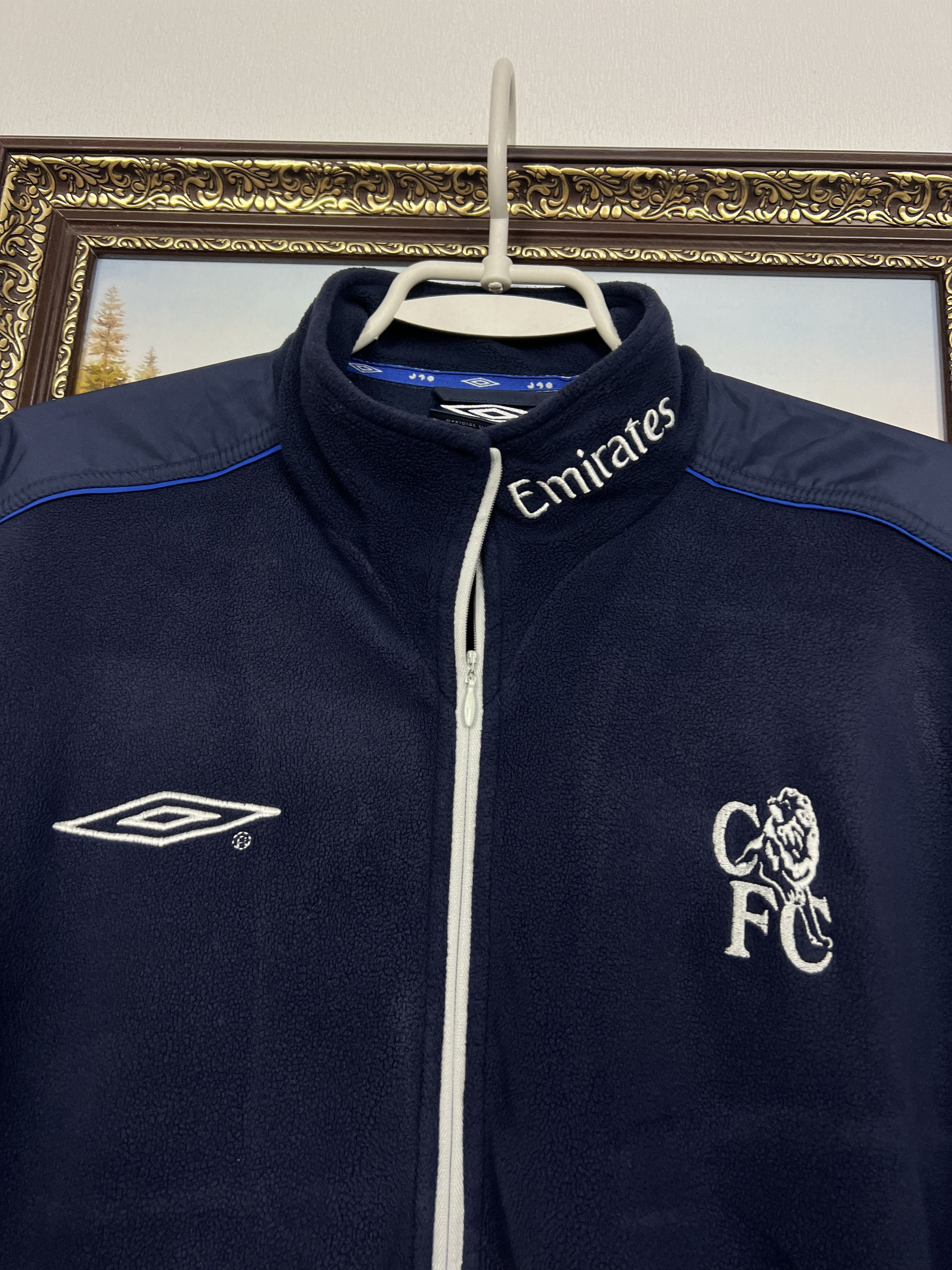 Umbro Vintage Chelsea Football Fleece Jacket Soccer Track Top Size US L / EU 52-54 / 3 - 3 Thumbnail