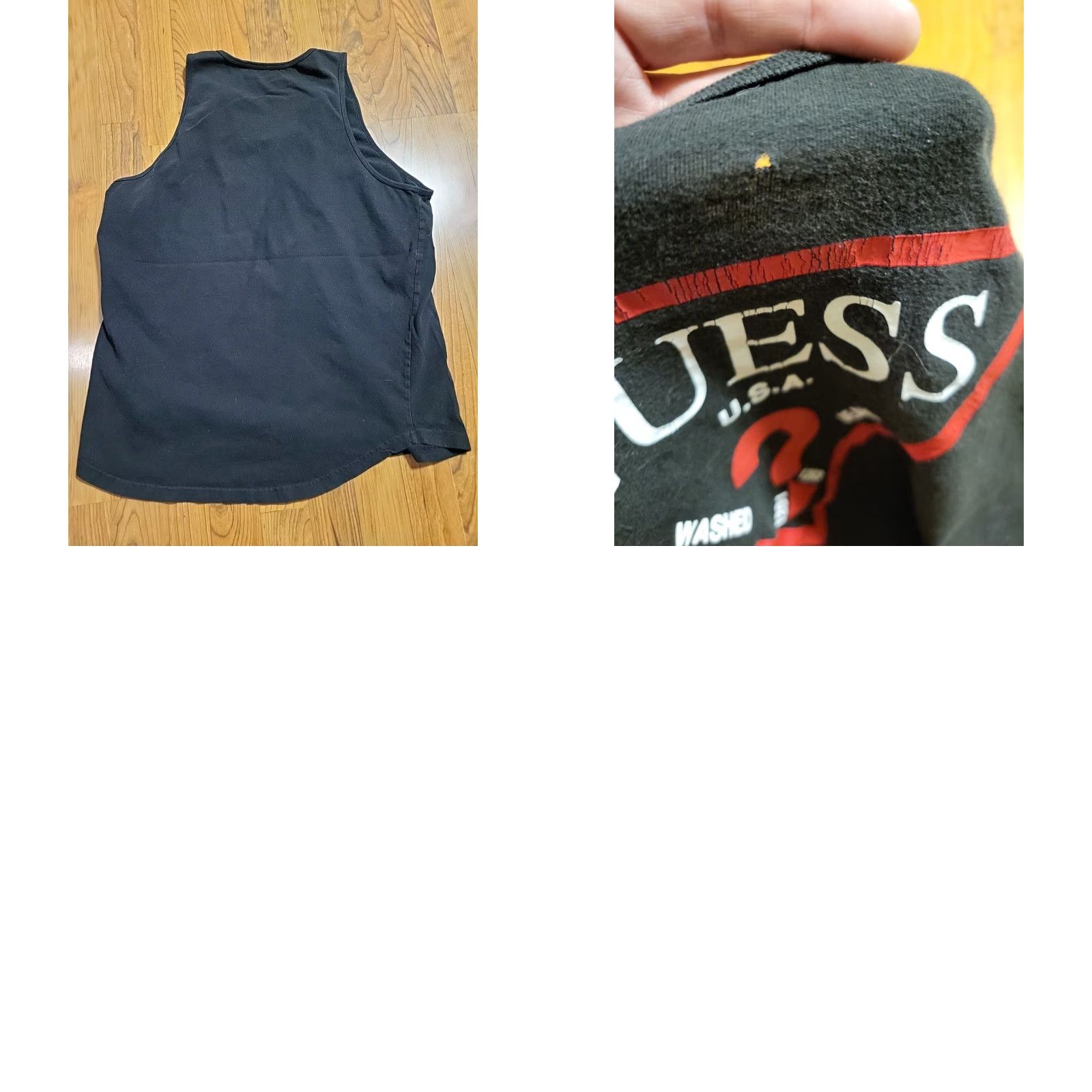 Vintage VINTAGE Guess Tank Top XL Unisex 90s Black Cotton Red Triangle Sportswear Beach Shirt Size US XL / EU 56 / 4 - 8 Thumbnail