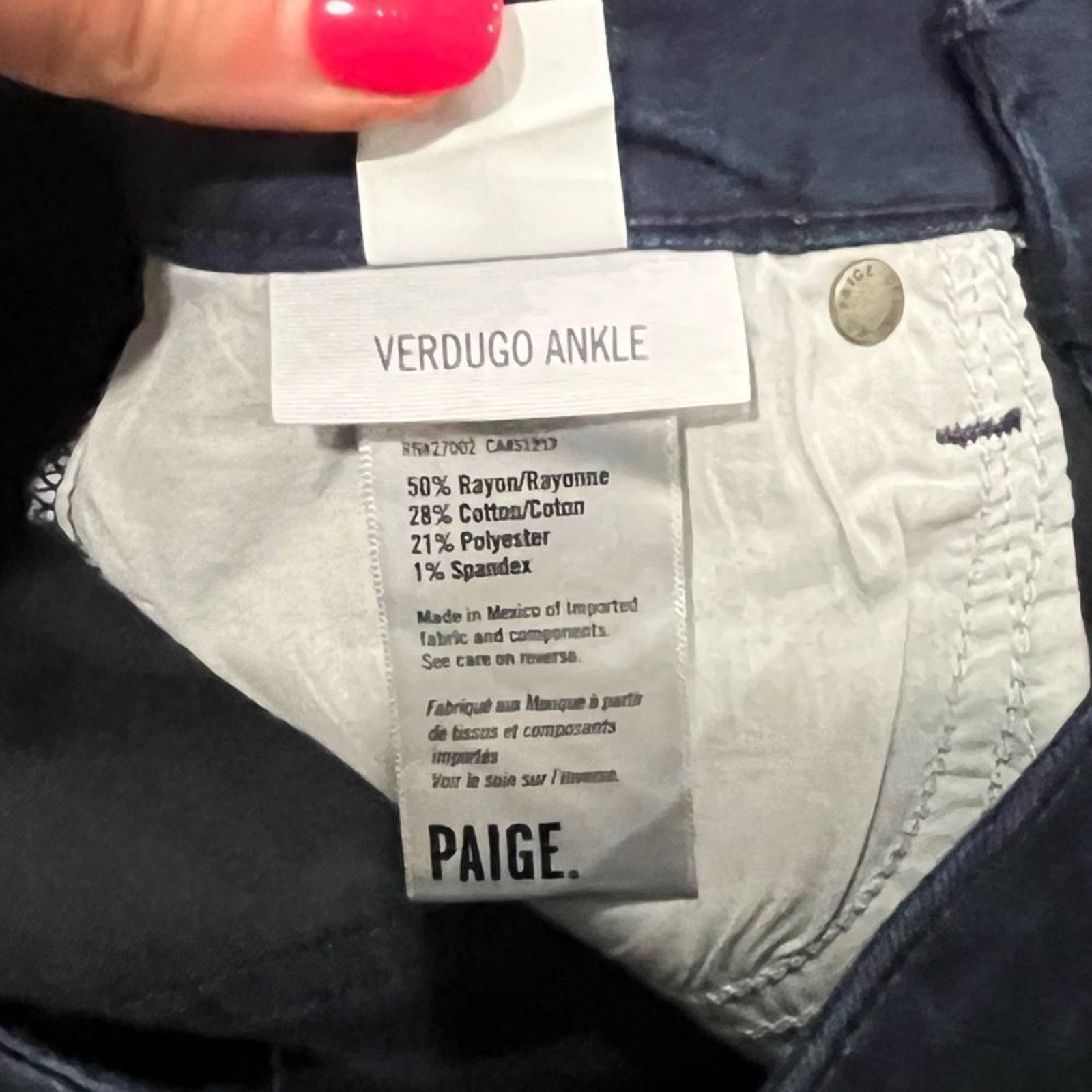 Paige NWOT Paige Verdugo Ankle Dark Wash Indigo Skinny Jeans Sz 27 Size 27" / US 4 / IT 40 - 8 Thumbnail