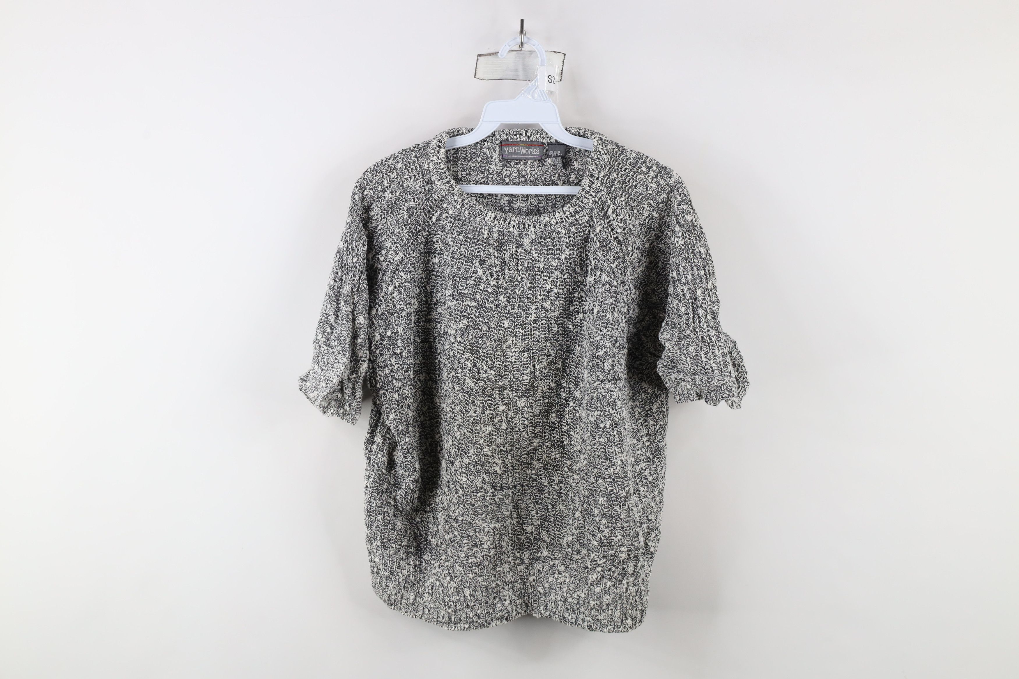 Vintage Vintage 90s Streetwear Ribbed Knit Short Sleeve Sweater Size L / US 10 / IT 46 - 1 Thumbnail