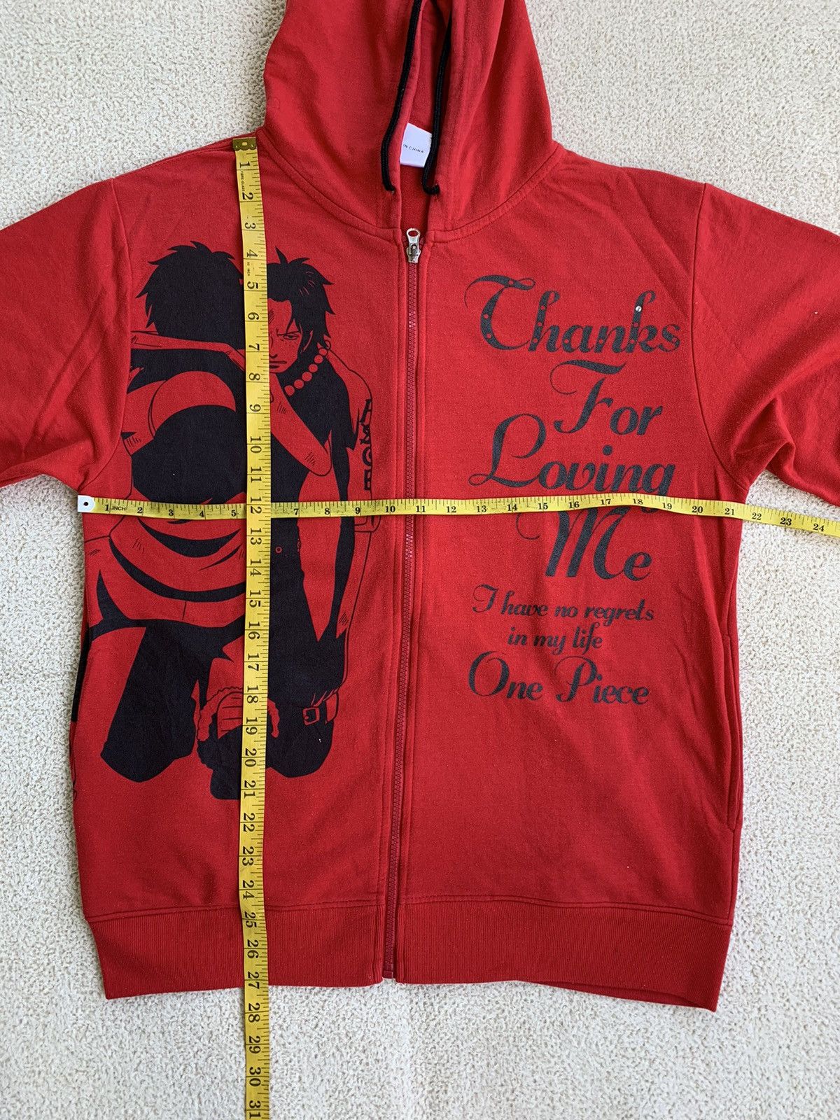 Japanese Brand × One Piece One Piece Thanks ForLoving Me Zip Hoodie Size US L / EU 52-54 / 3 - 14 Thumbnail