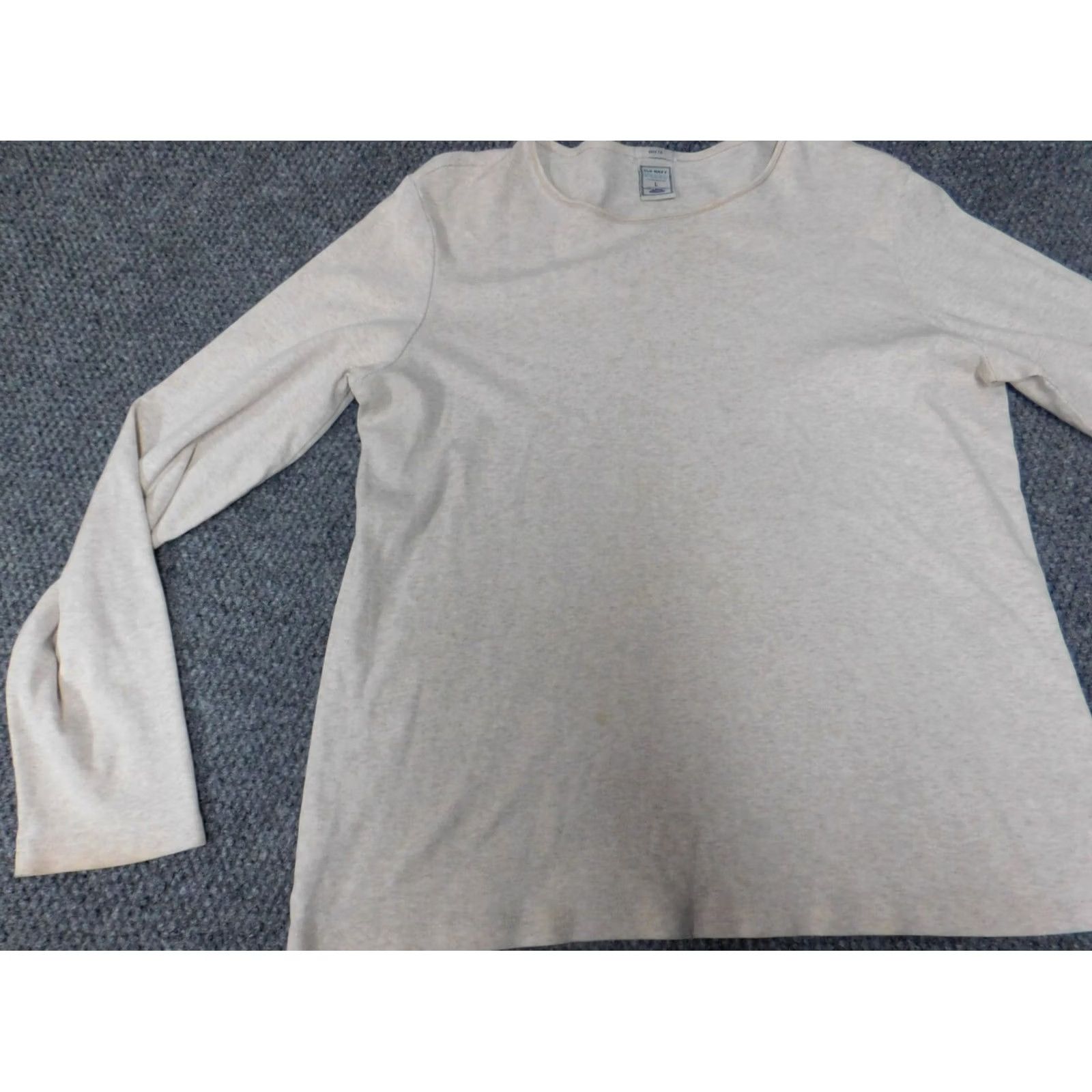 Old Navy Old Navy Womens Sweater L Beige Puff Sleeve Crew Neck Pullover Stretch Knit Bow Button Casual Regular Size L / US 10 / IT 46 - 3 Thumbnail