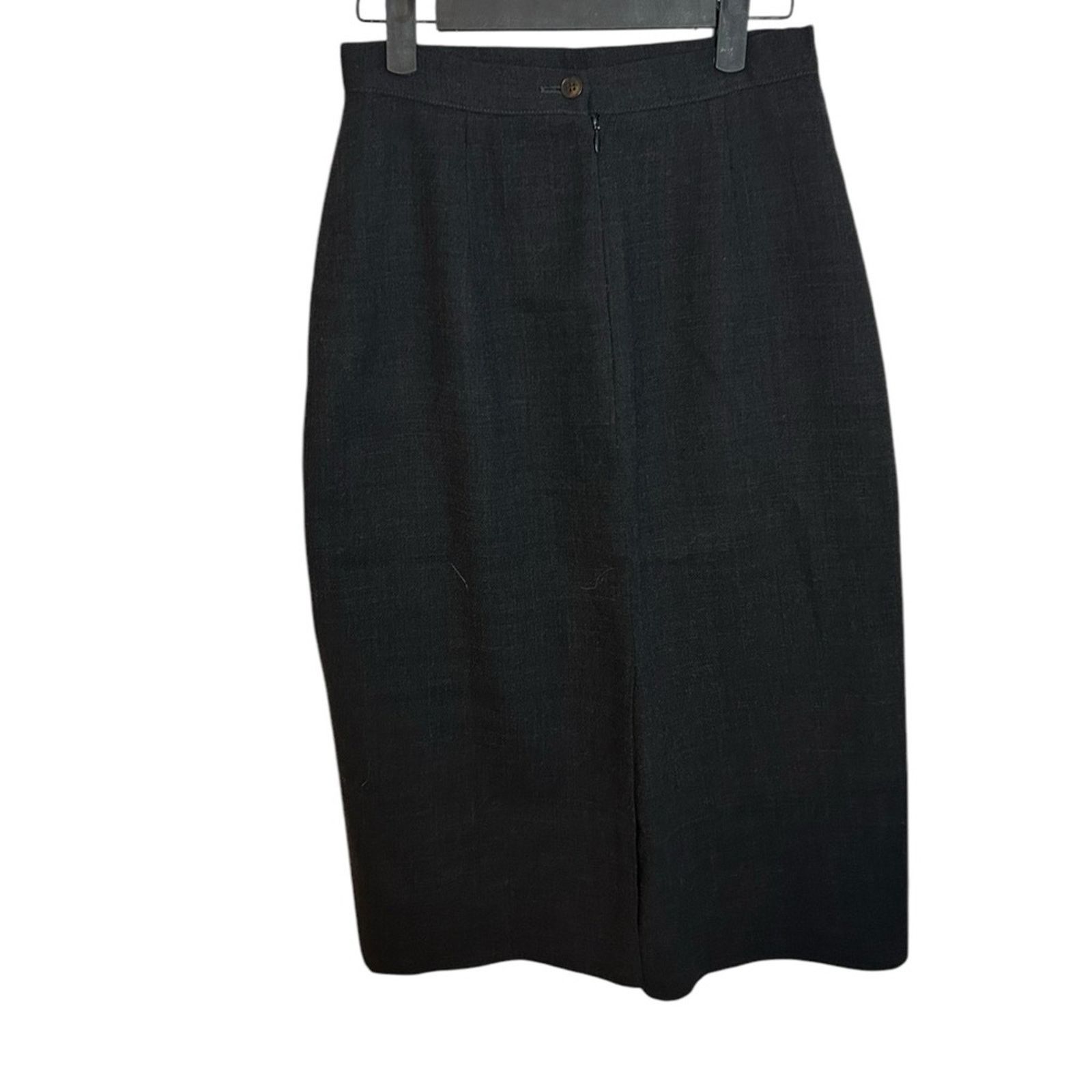 Giorgio Armani Giorgio Armani Classic Black Wool Pencil Skirt Size 27" / US 4 / IT 40 - 2 Thumbnail